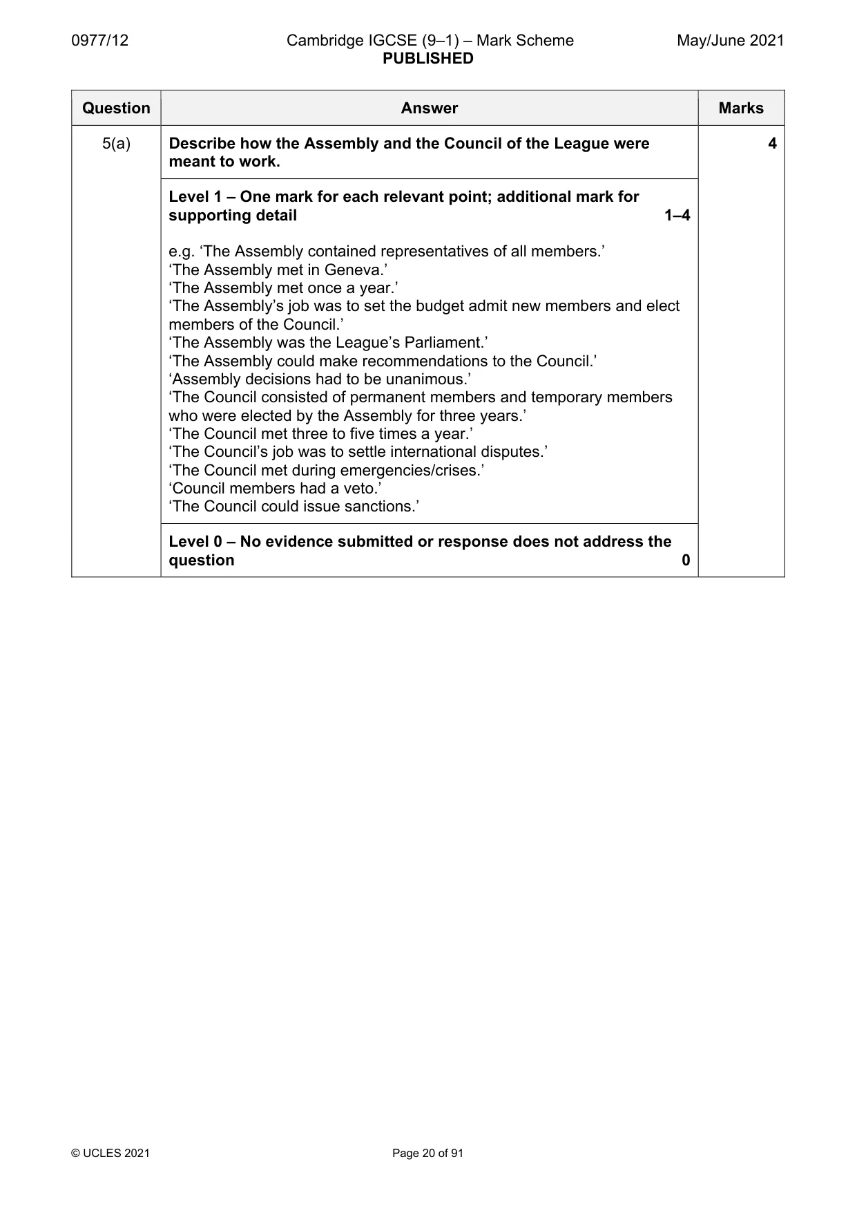 Mark scheme, page 20 of 91