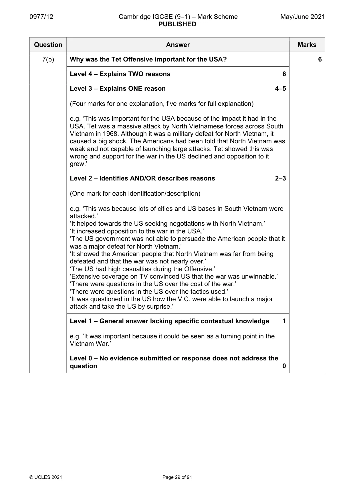 Mark scheme, page 29 of 91