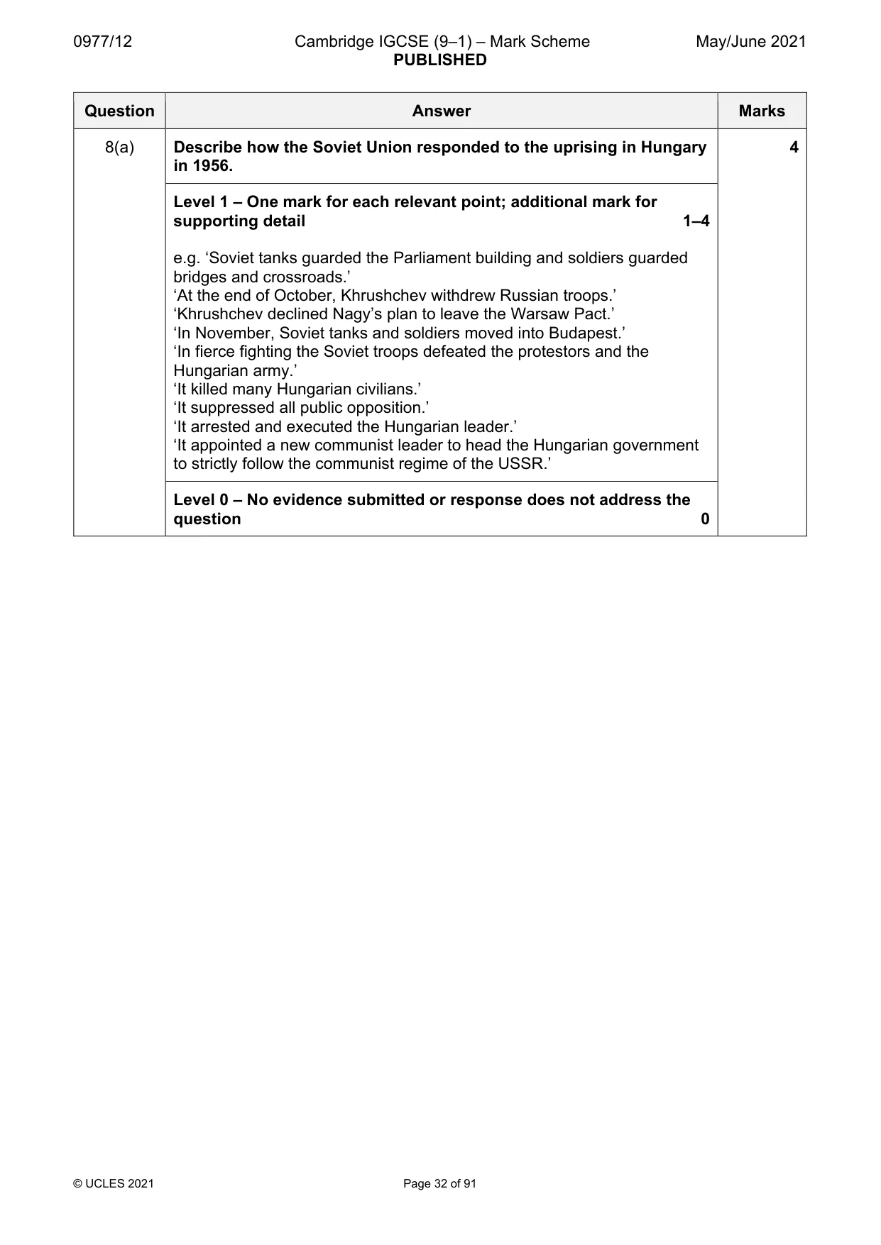 Mark scheme, page 32 of 91
