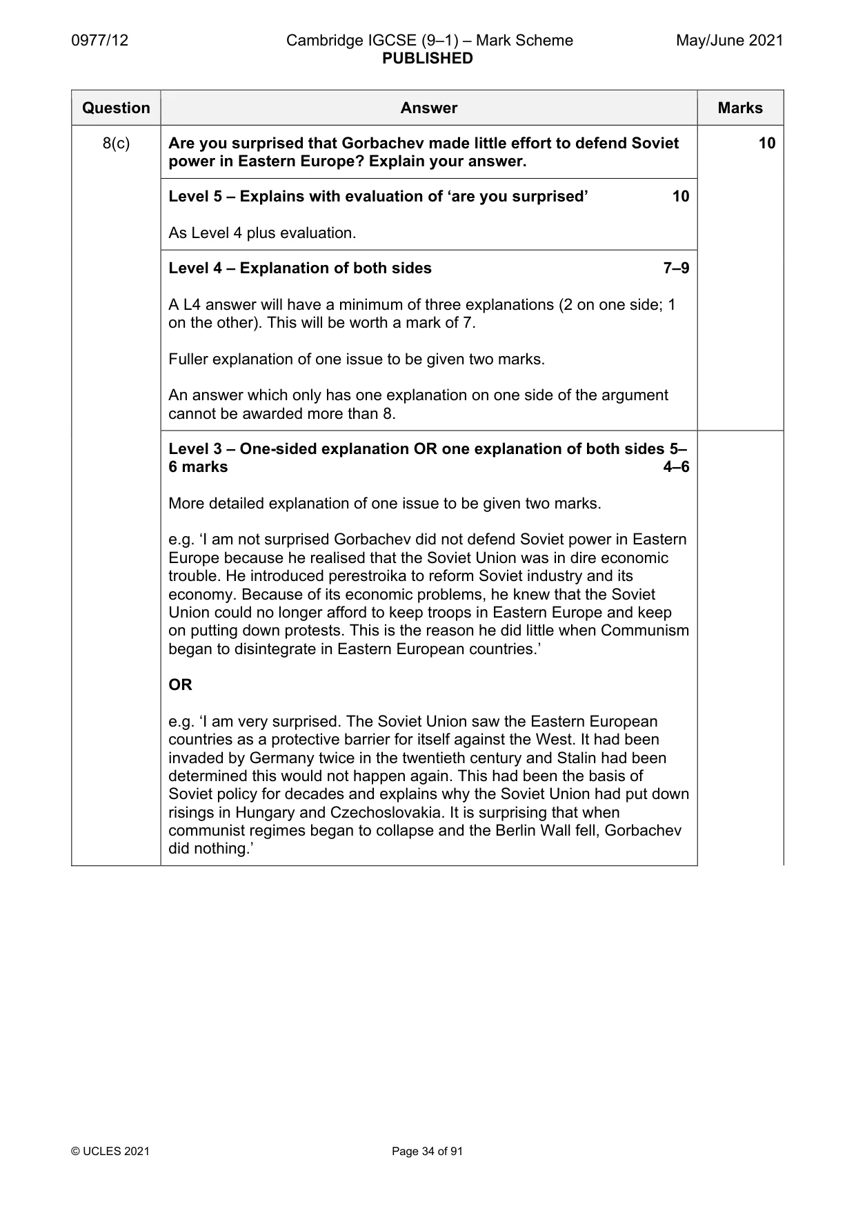 Mark scheme, page 34 of 91