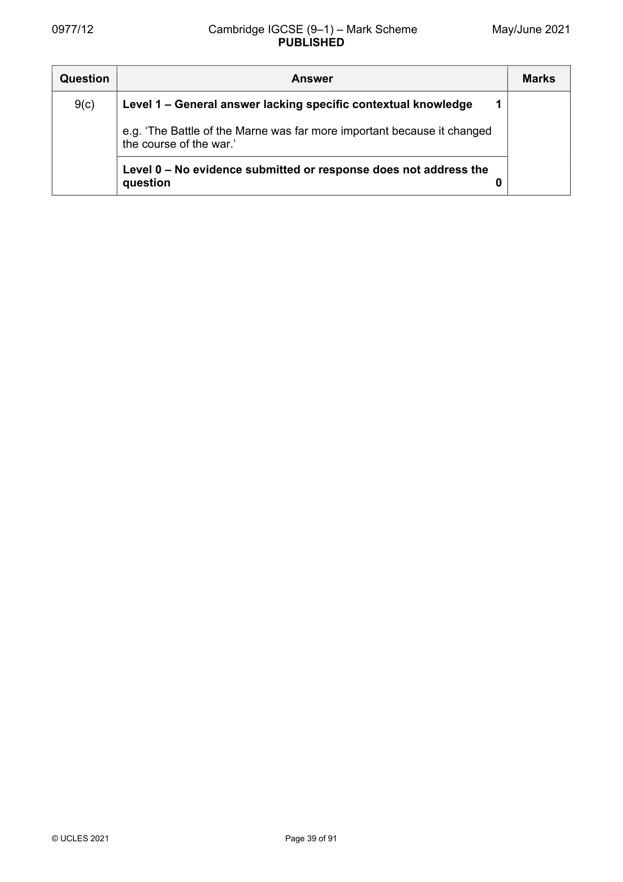 Mark scheme, page 39 of 91