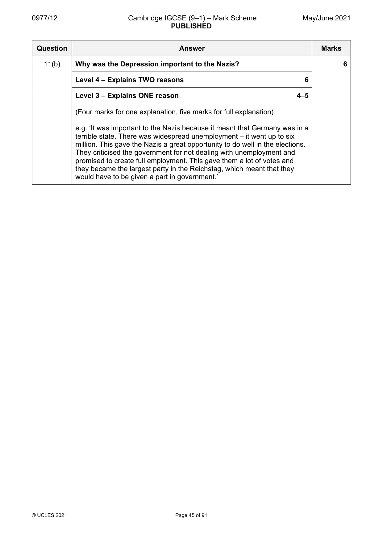 Mark scheme, page 45 of 91