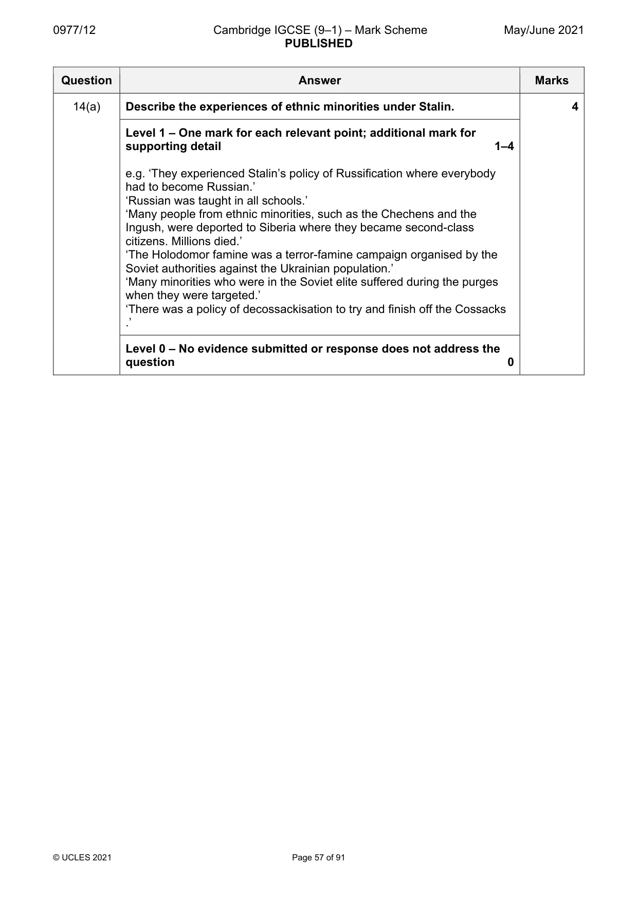 Mark scheme, page 57 of 91