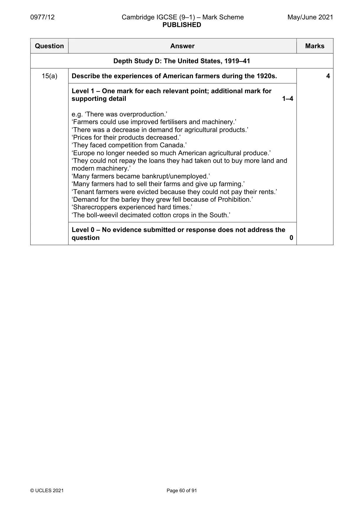 Mark scheme, page 60 of 91