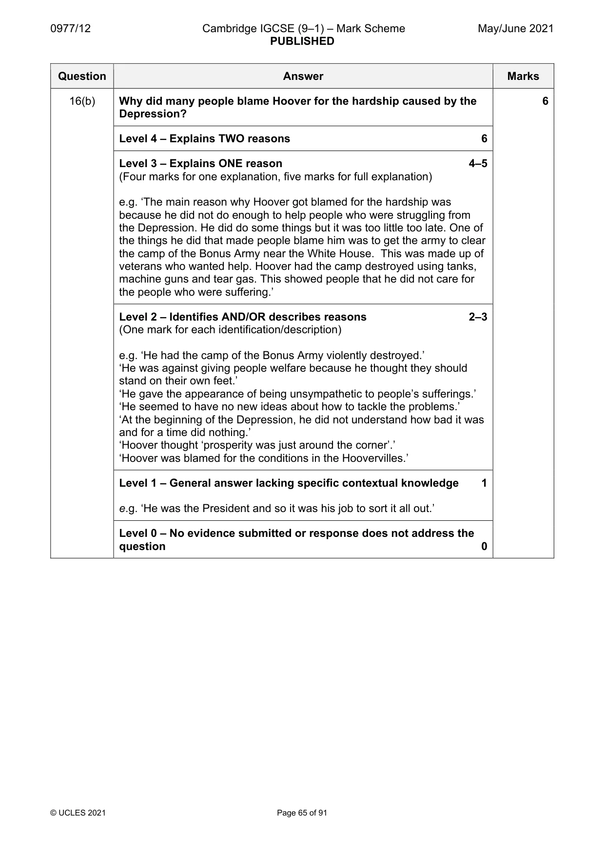 Mark scheme, page 65 of 91