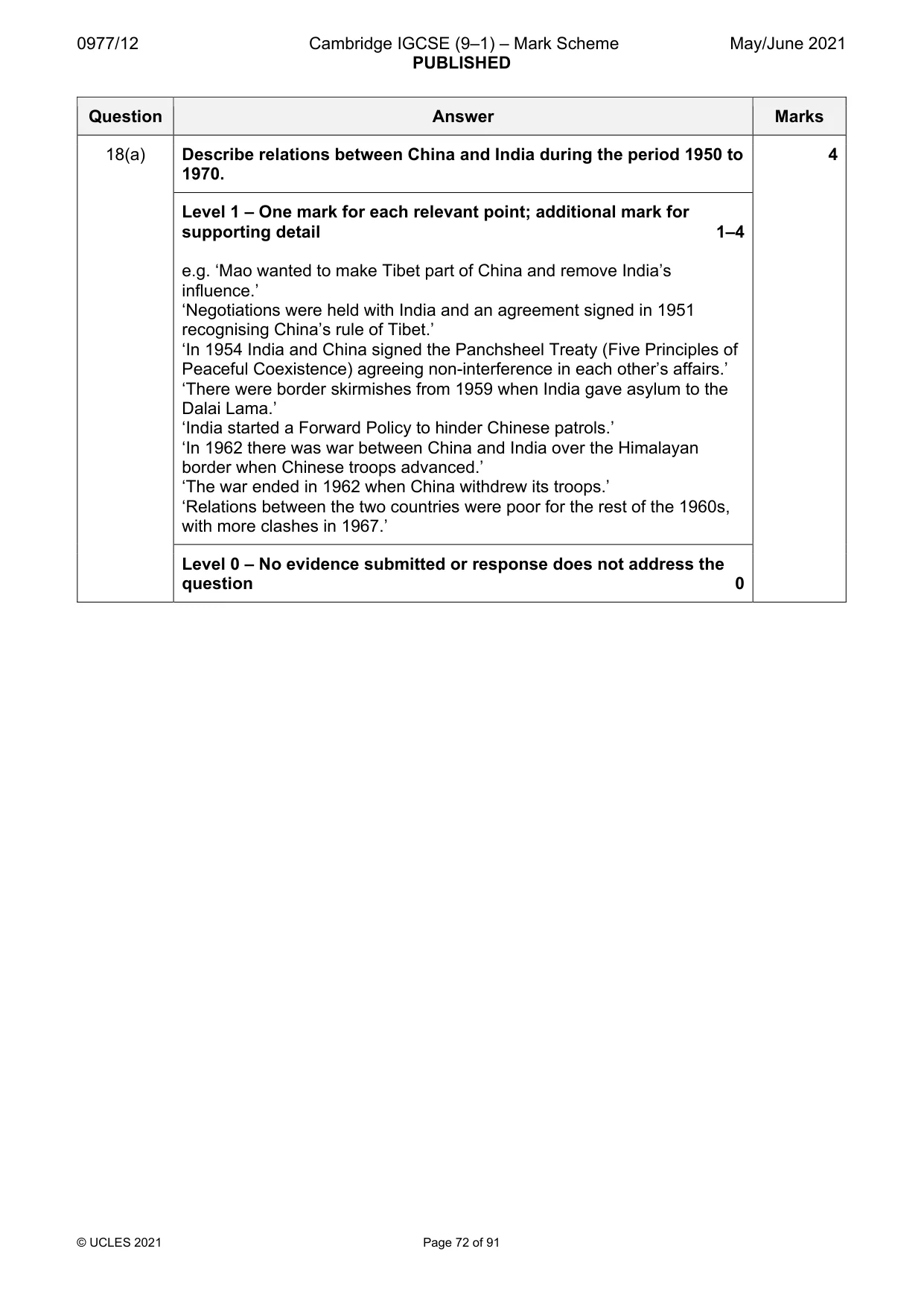 Mark scheme, page 72 of 91