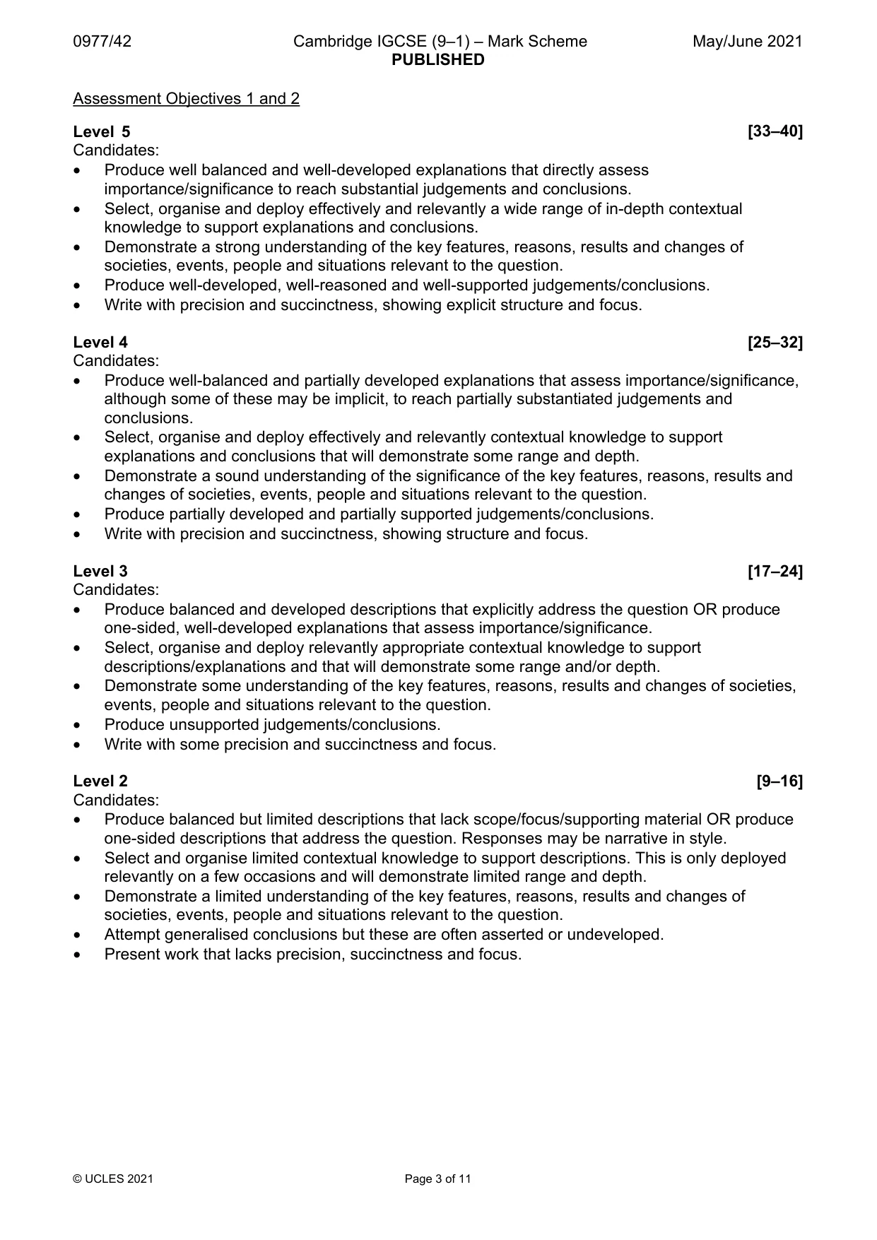 Mark scheme, page 3 of 11