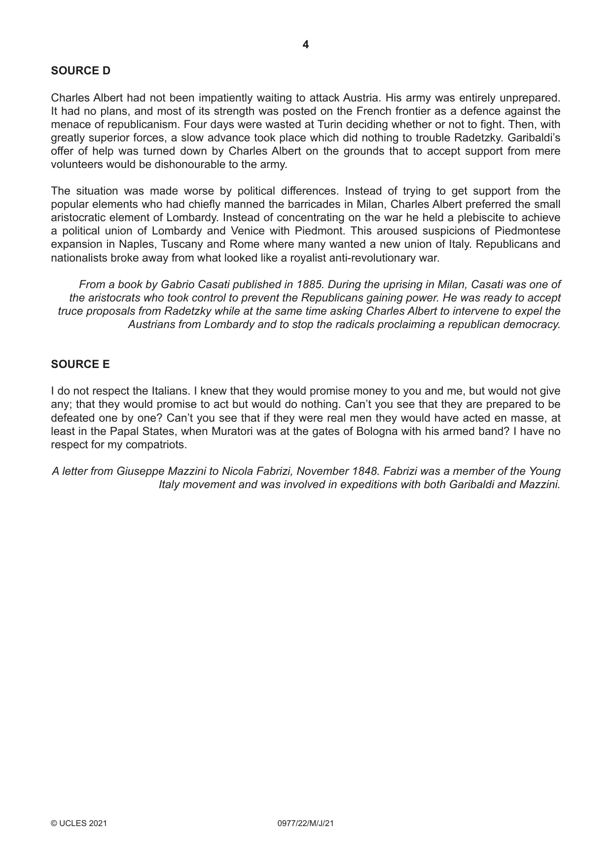 Cambridge IGCSE History (9-1) 0977 2021 May/June Paper 2 · Variant 2 question paper, page 4 of 12