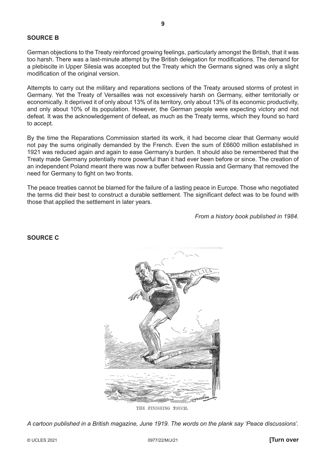 Cambridge IGCSE History (9-1) 0977 2021 May/June Paper 2 · Variant 2 question paper, page 9 of 12