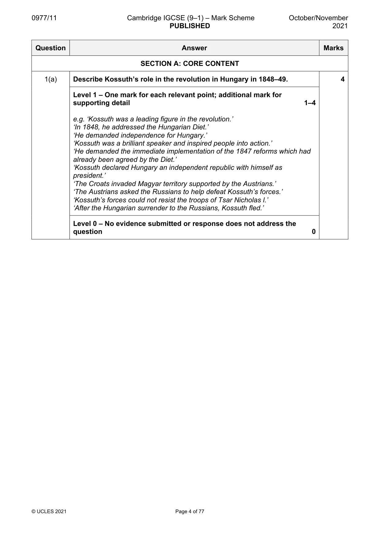Mark scheme, page 4 of 77