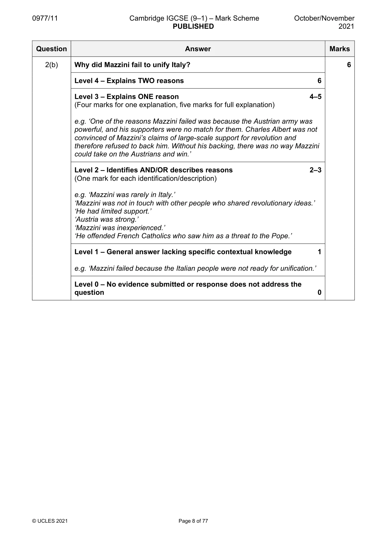 Mark scheme, page 8 of 77