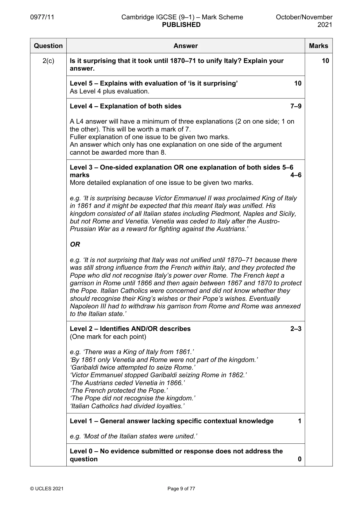Mark scheme, page 9 of 77
