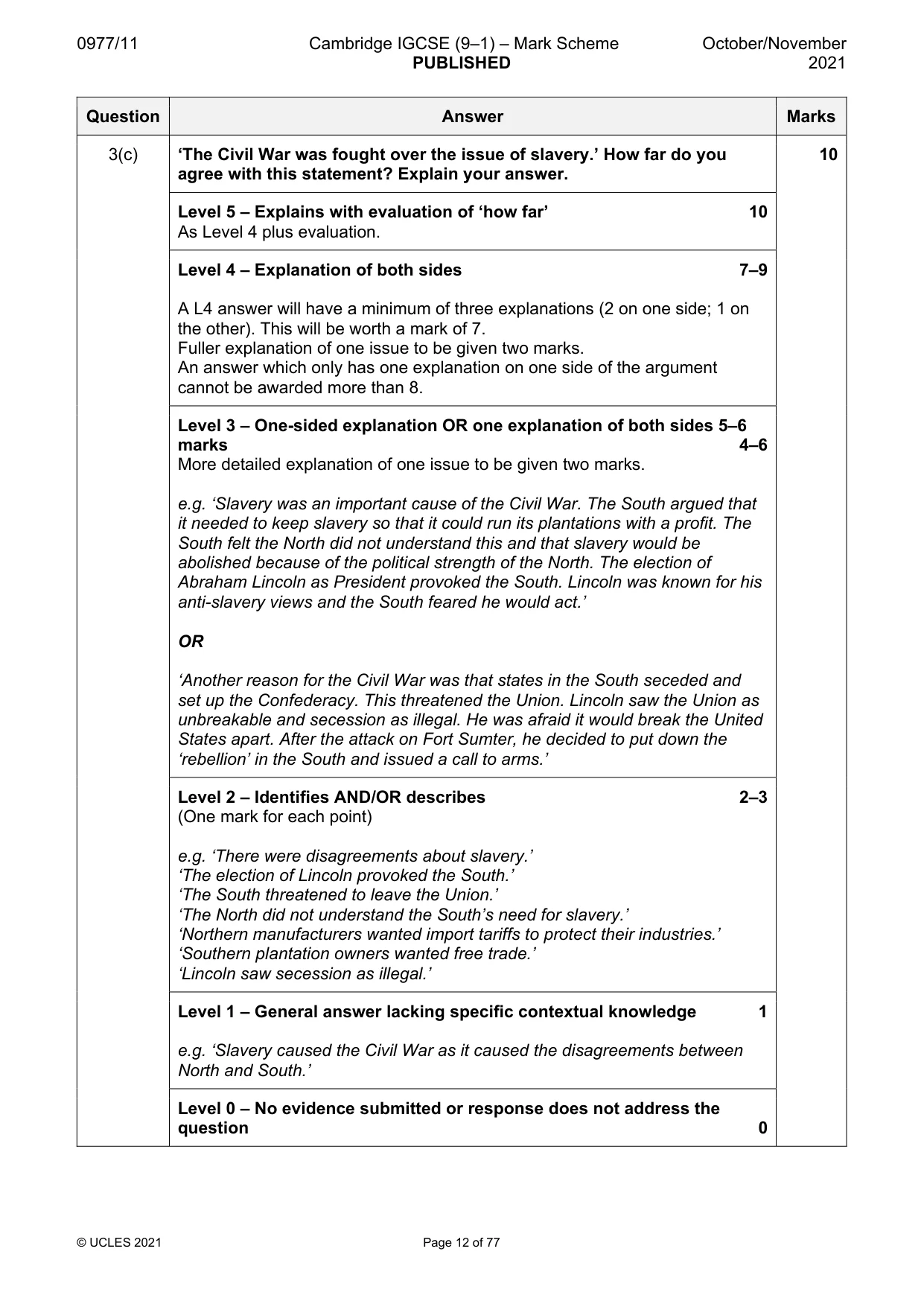 Mark scheme, page 12 of 77