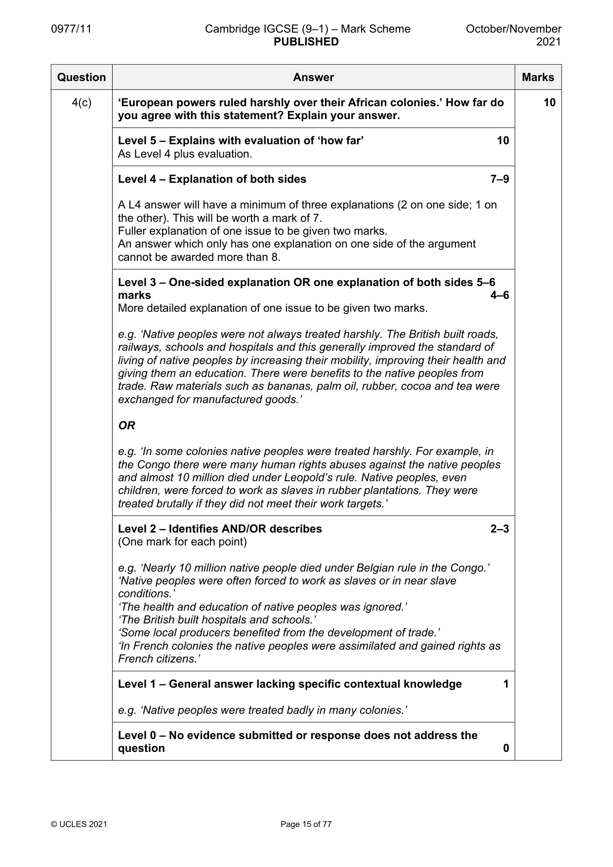 Mark scheme, page 15 of 77