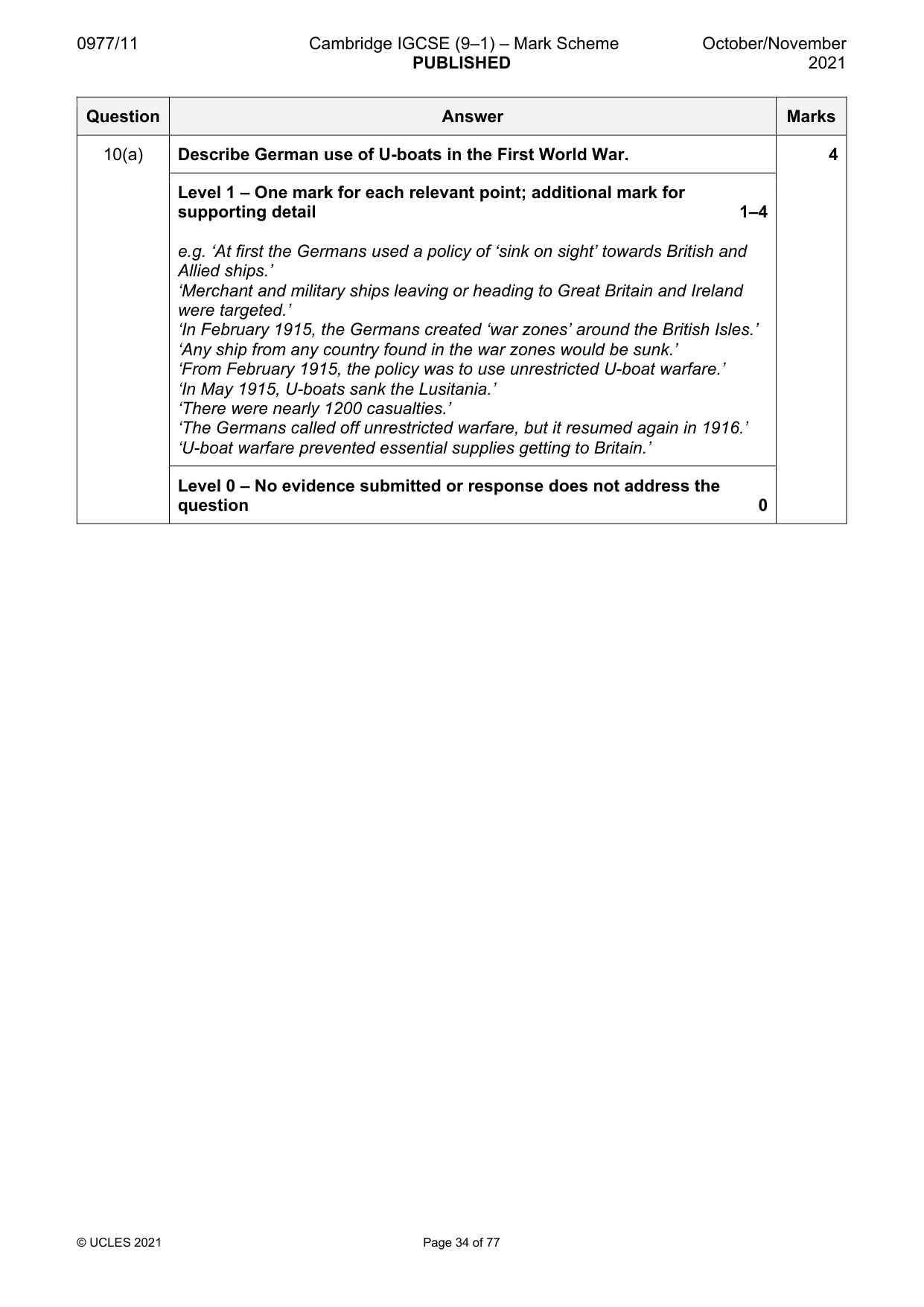 Mark scheme, page 34 of 77