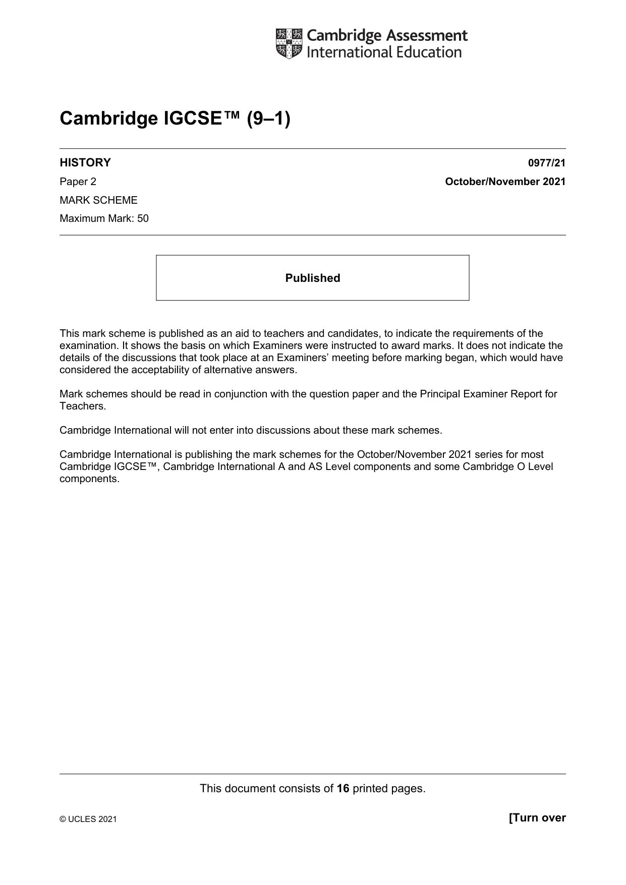 Mark scheme, page 1 of 16