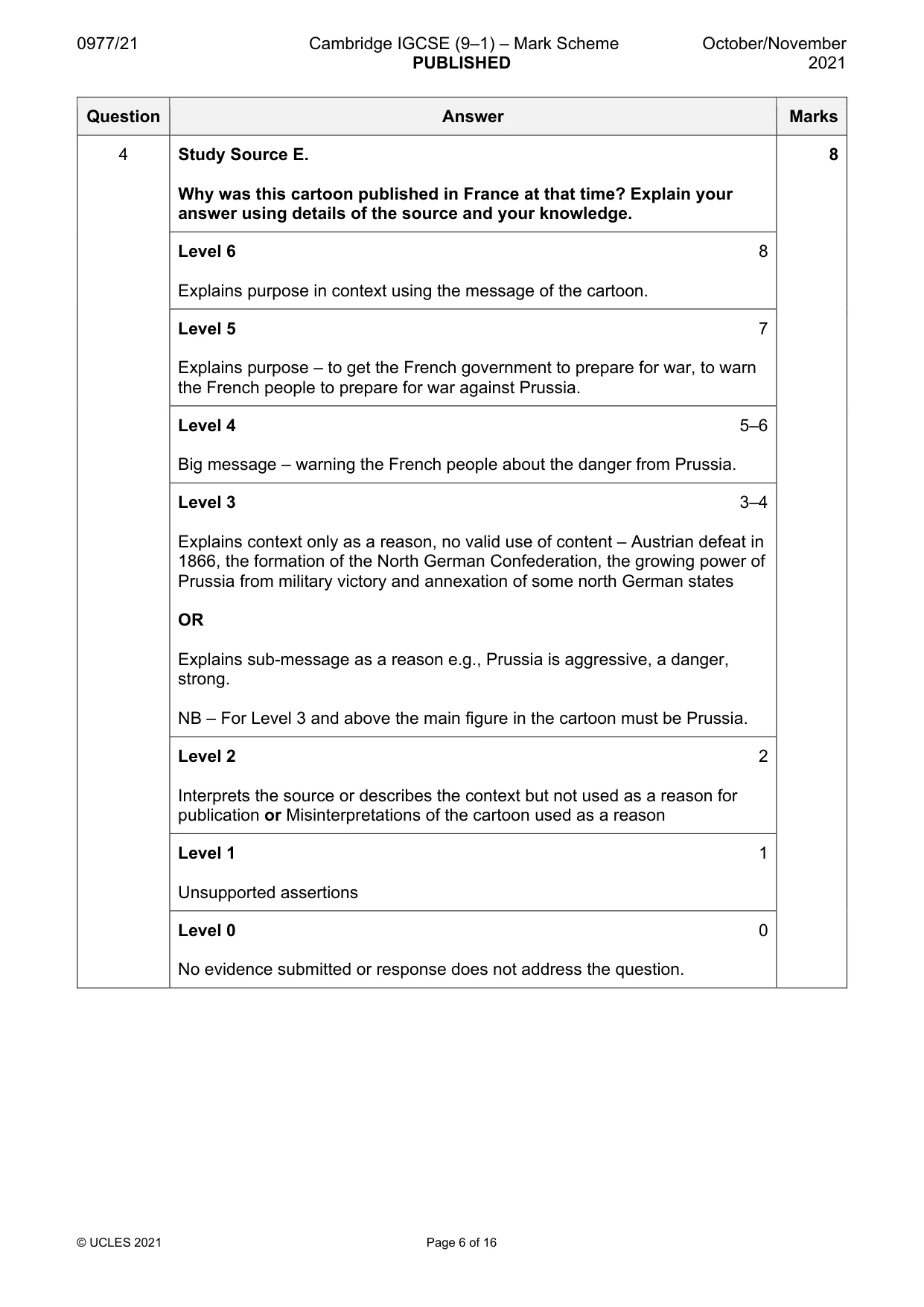 Mark scheme, page 6 of 16
