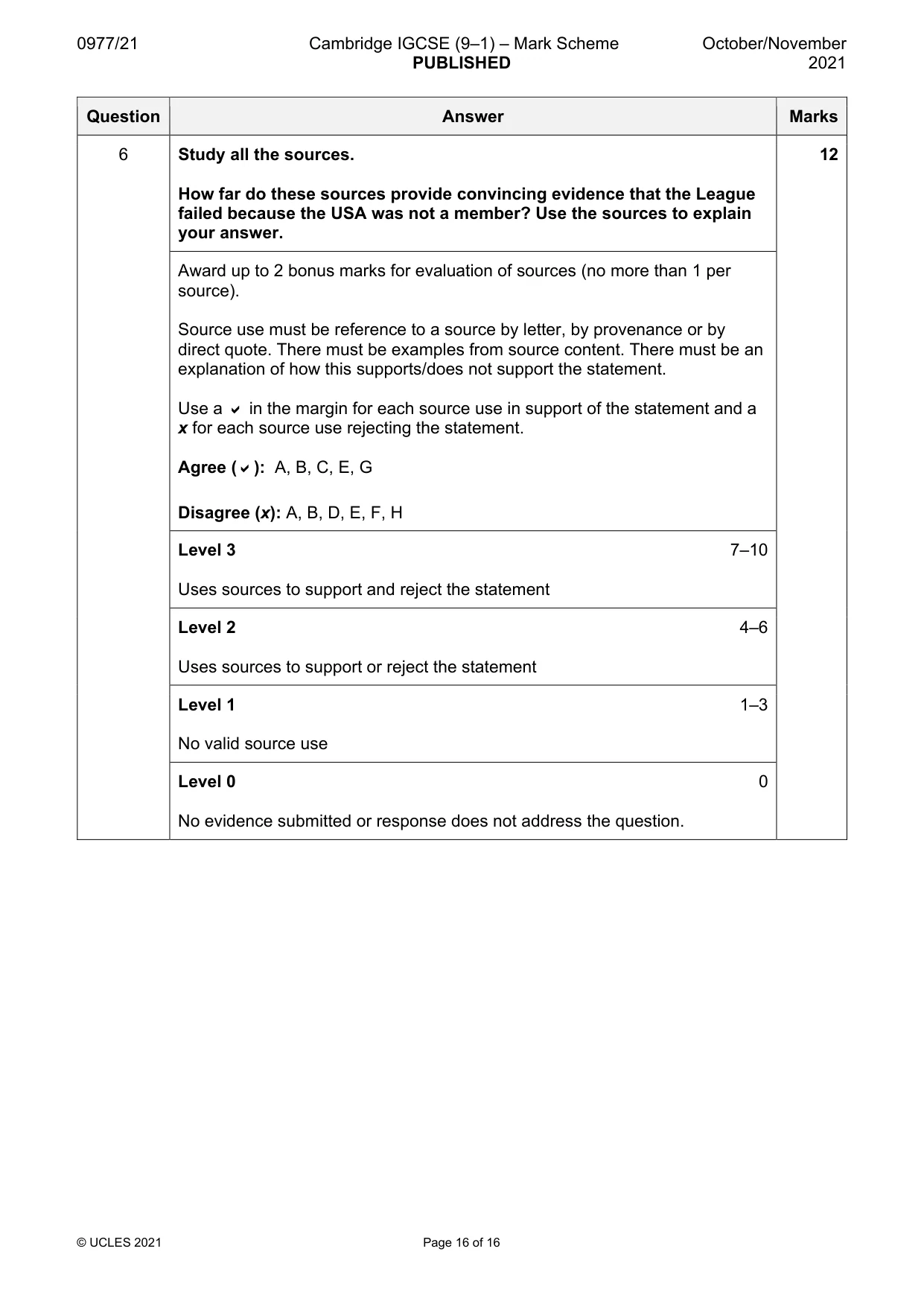 Mark scheme, page 16 of 16
