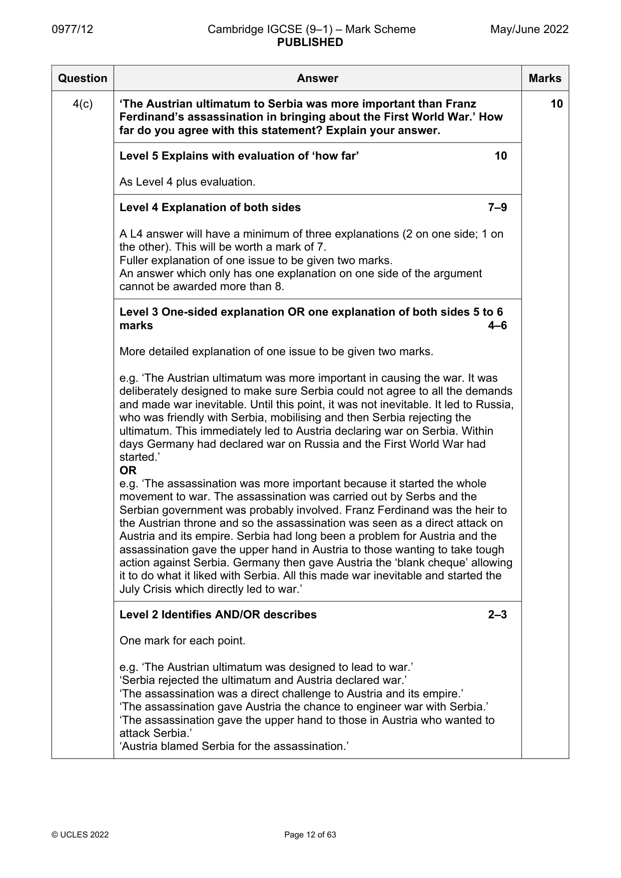 Mark scheme, page 12 of 63