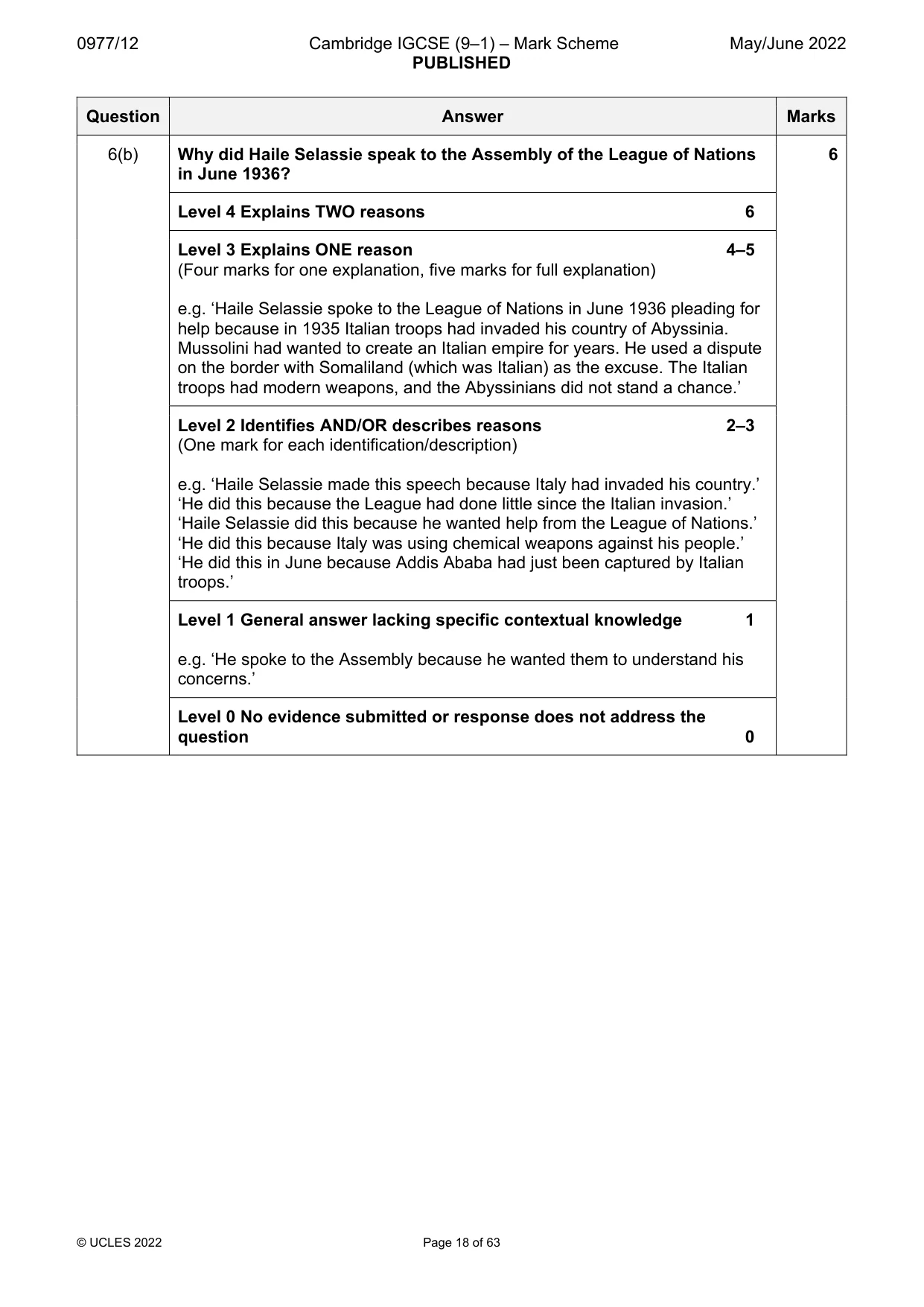 Mark scheme, page 18 of 63