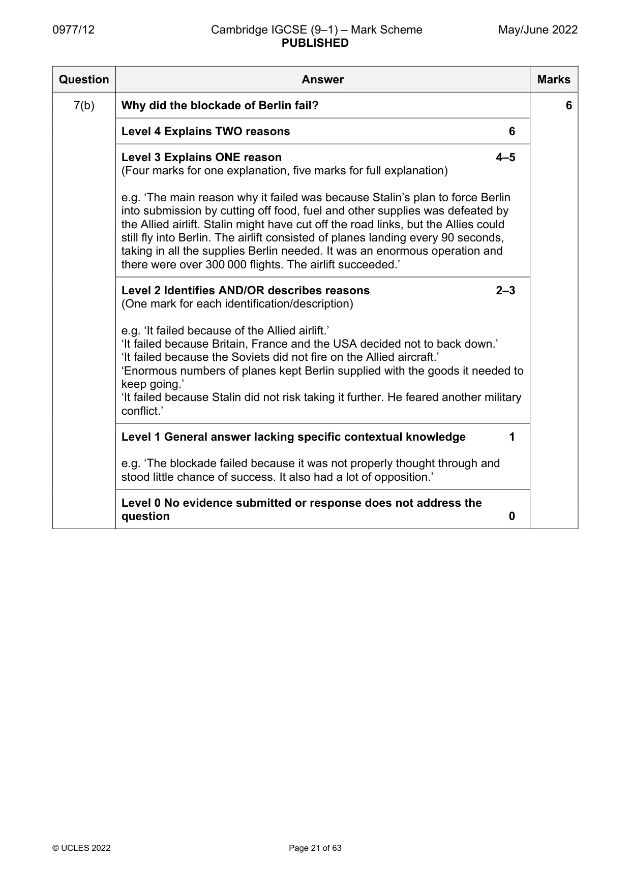 Mark scheme, page 21 of 63