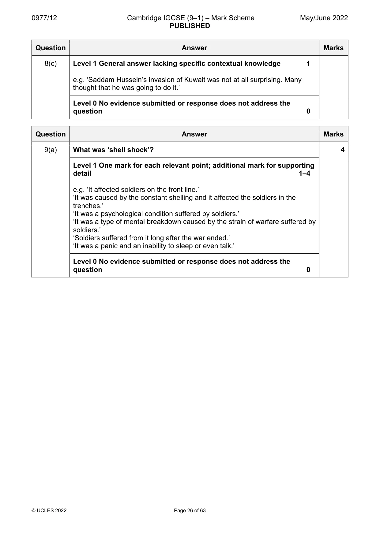 Mark scheme, page 26 of 63