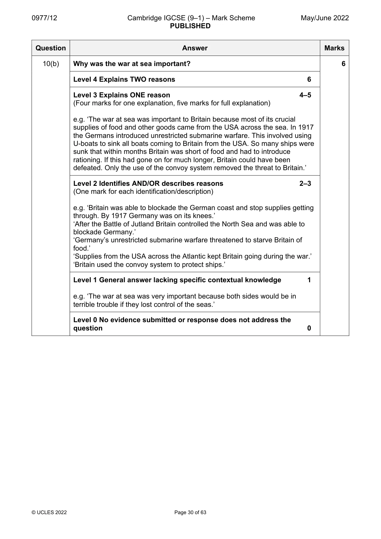 Mark scheme, page 30 of 63