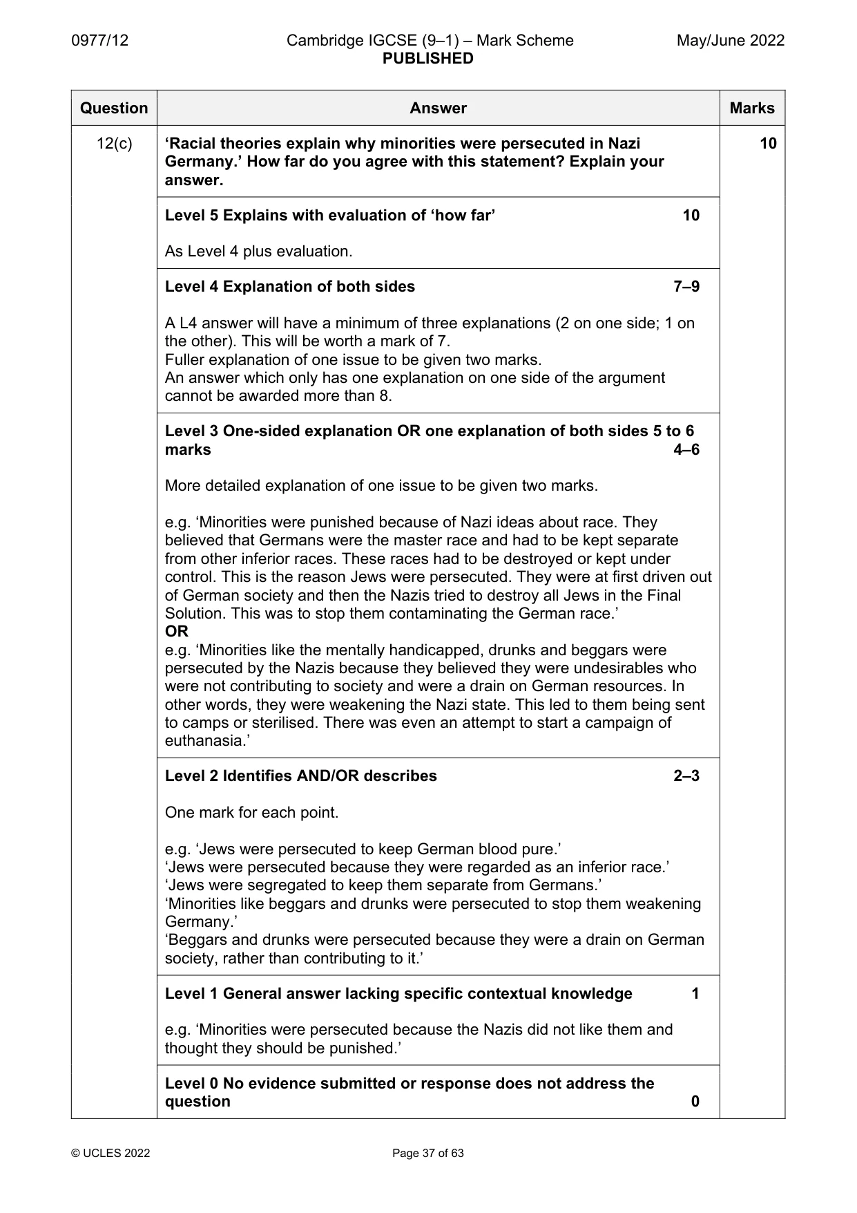 Mark scheme, page 37 of 63