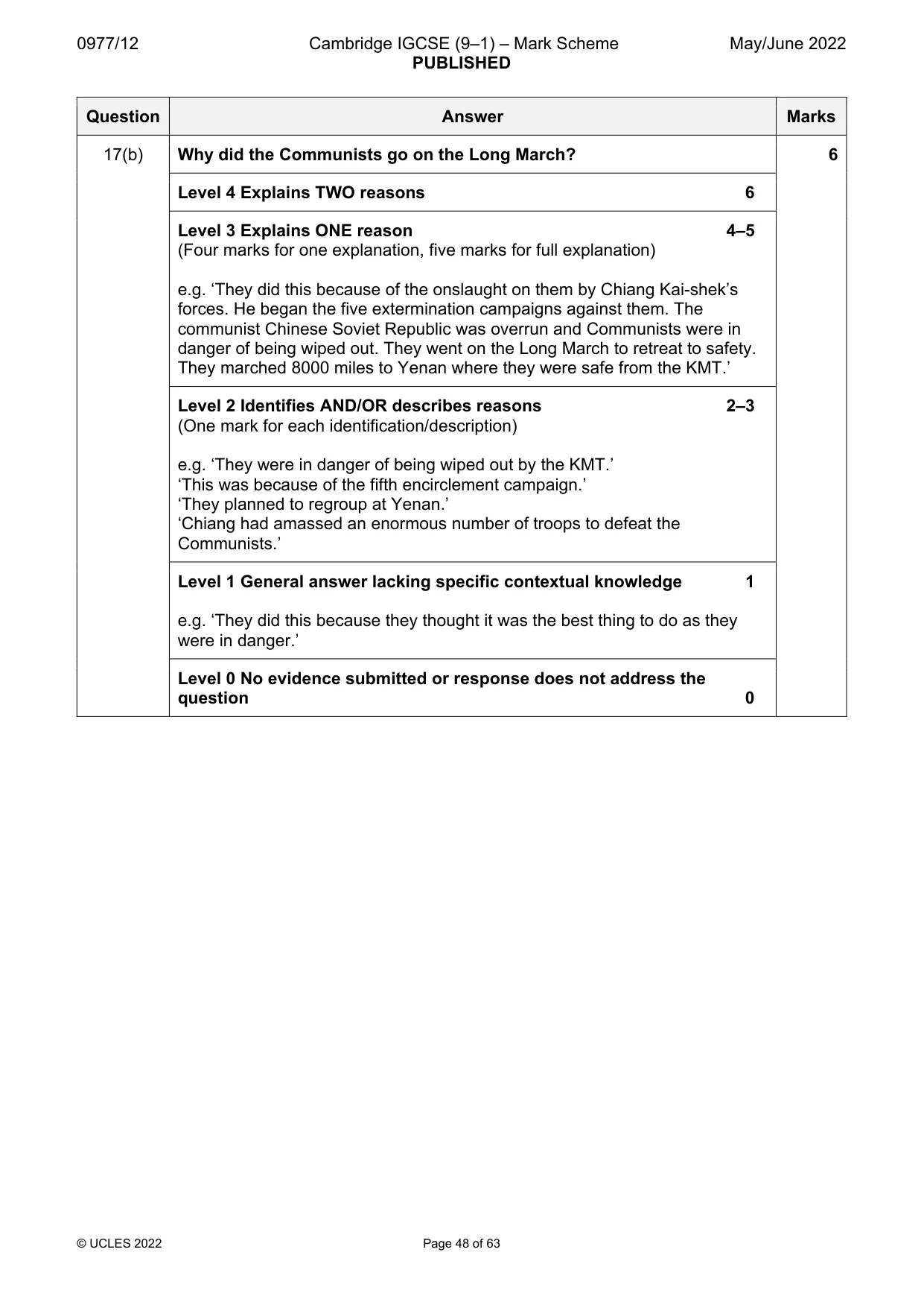 Mark scheme, page 48 of 63