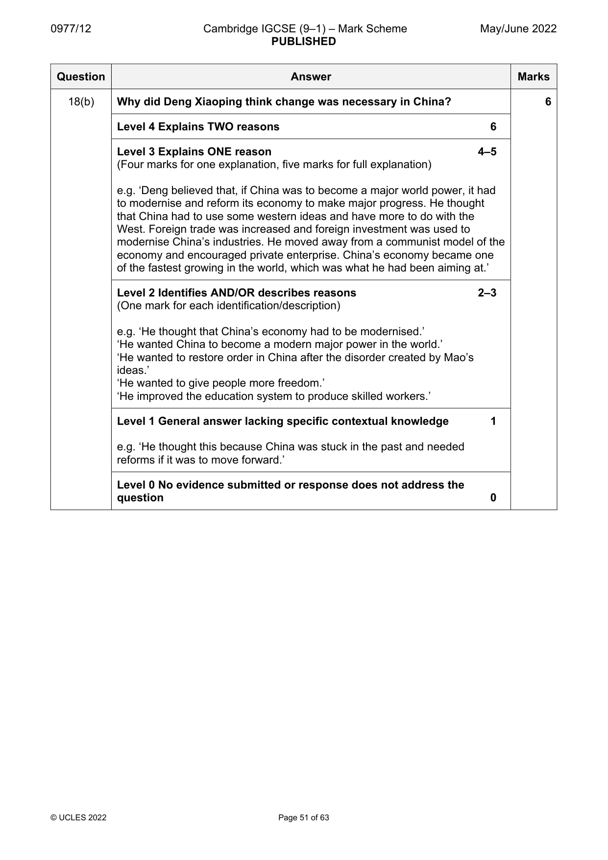 Mark scheme, page 51 of 63