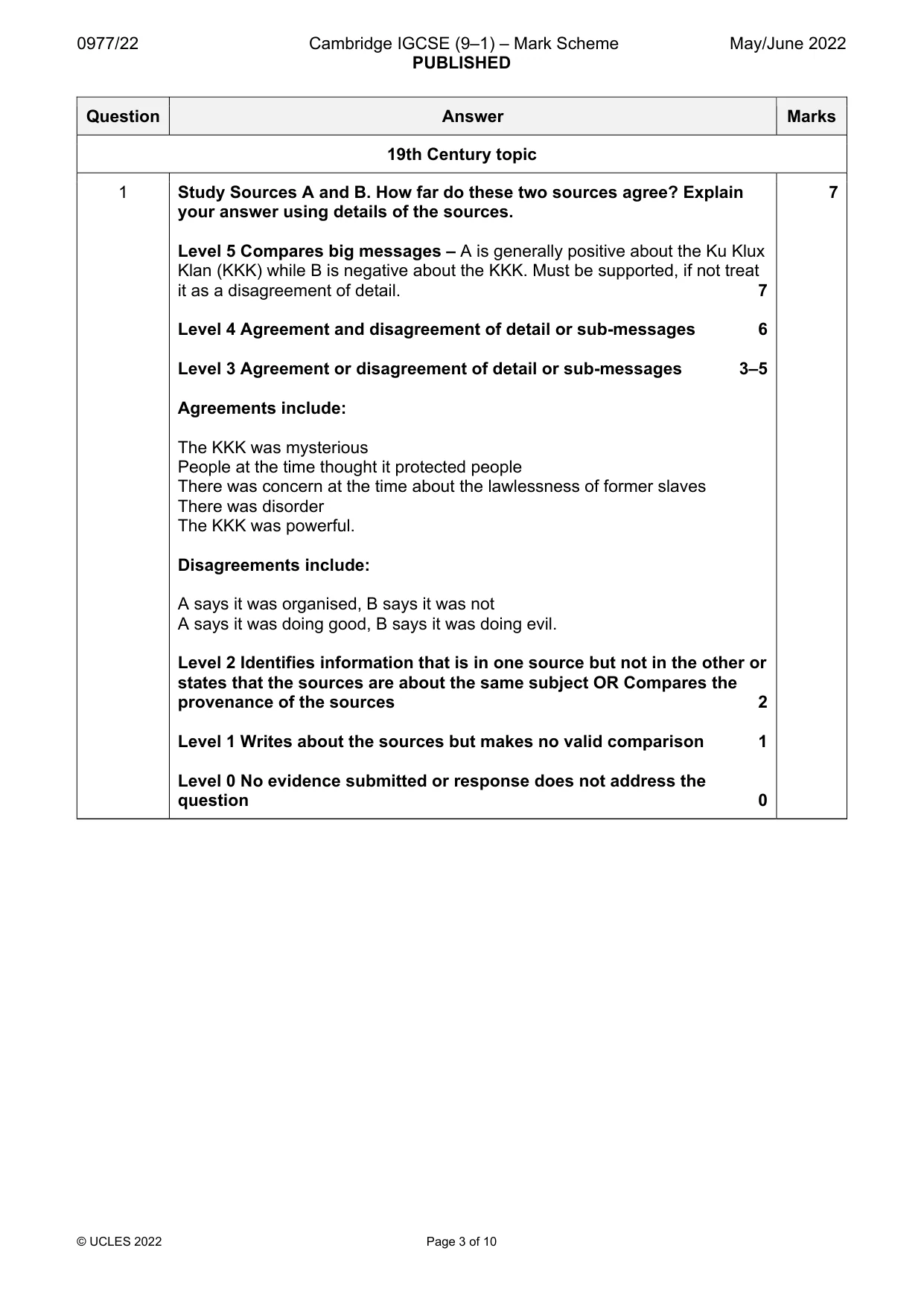 Mark scheme, page 3 of 10