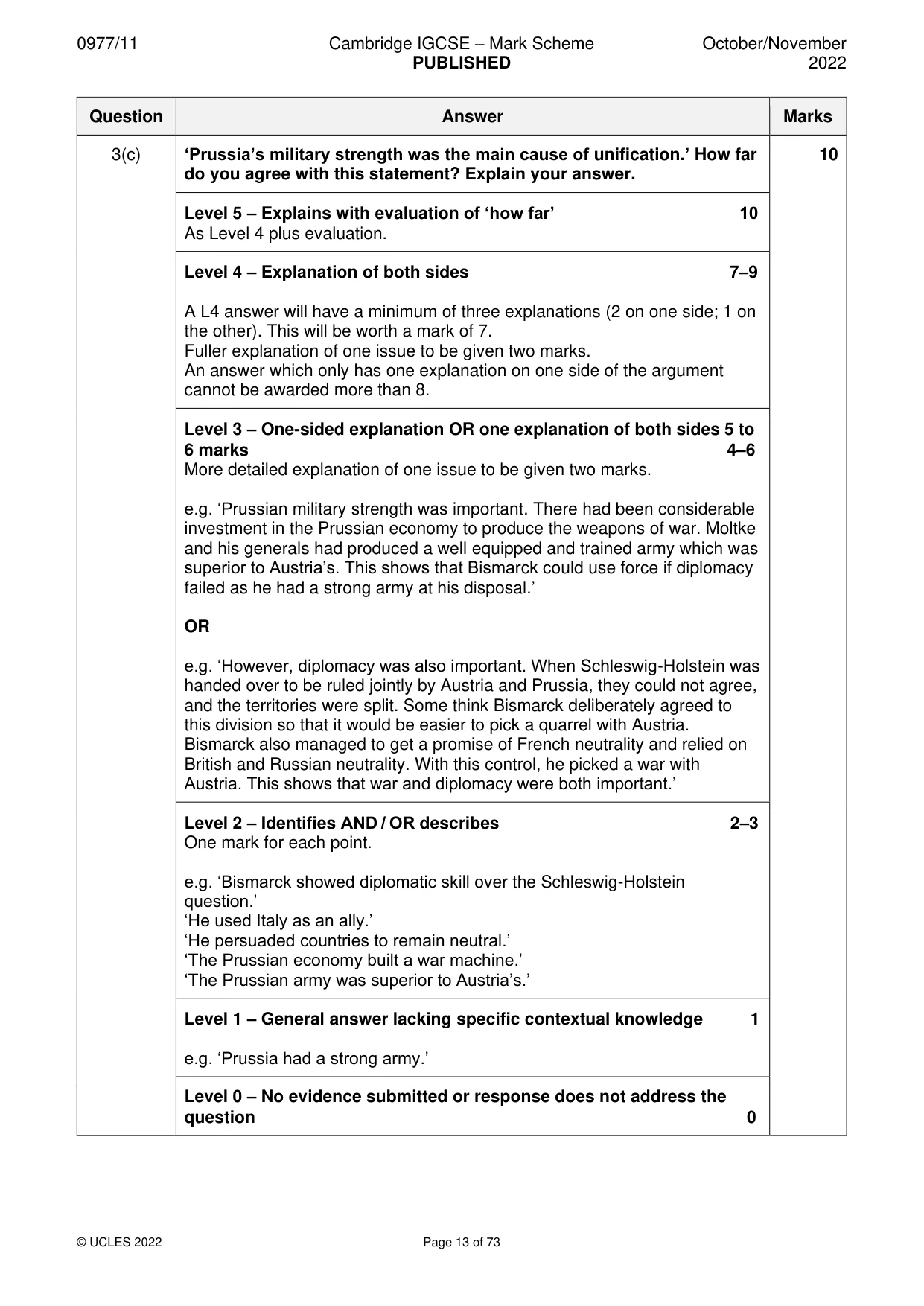 Mark scheme, page 13 of 73