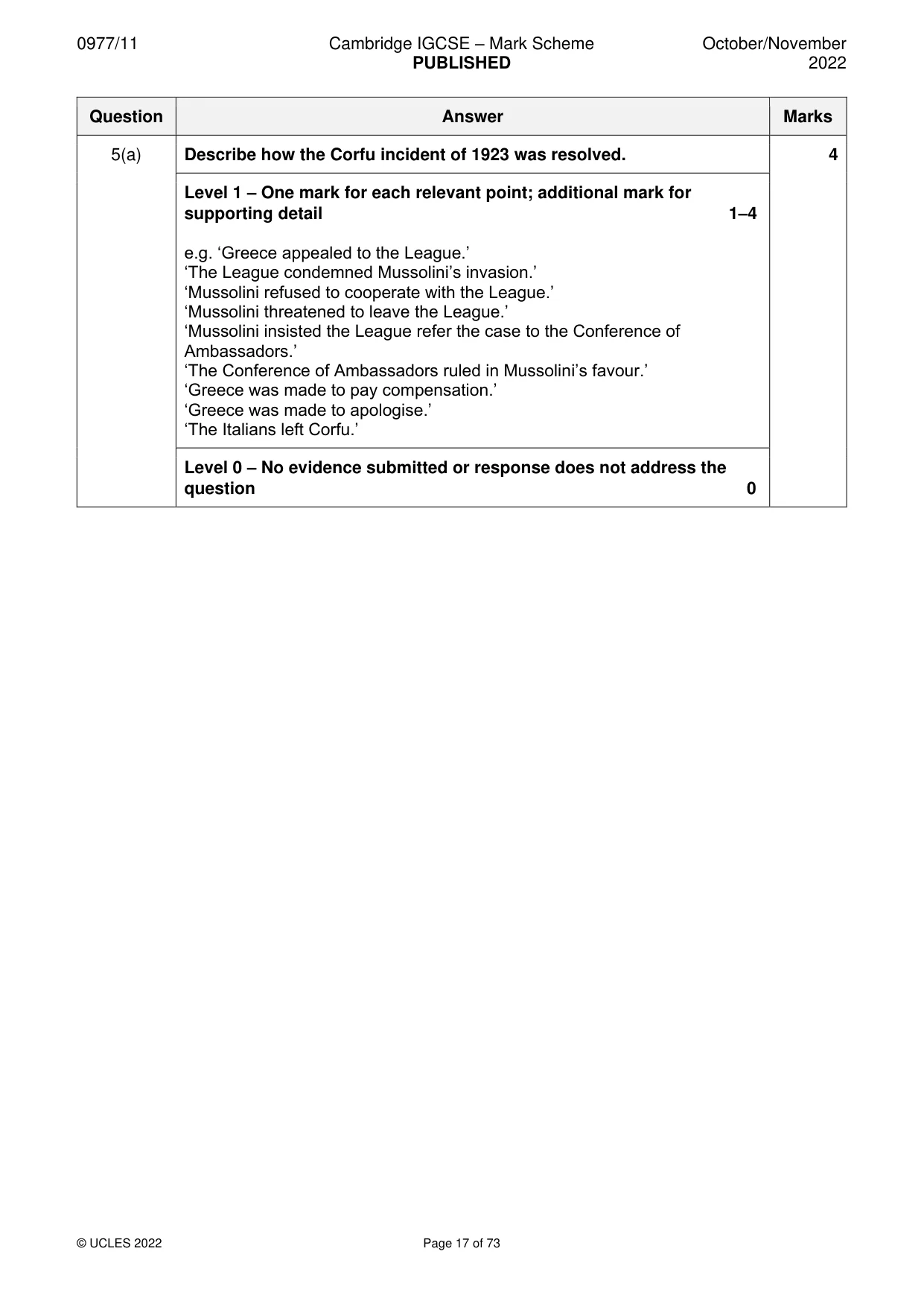 Mark scheme, page 17 of 73