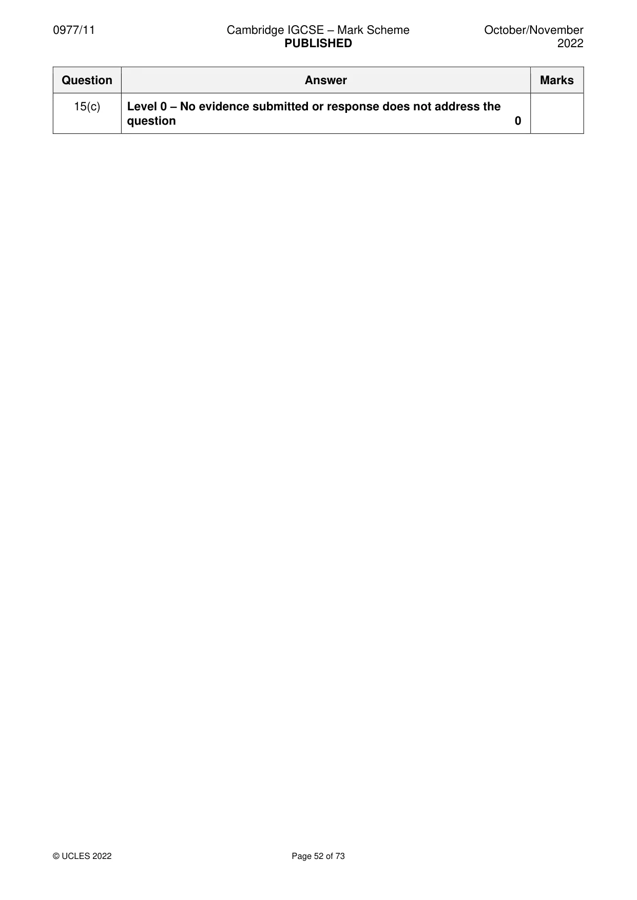 Mark scheme, page 52 of 73