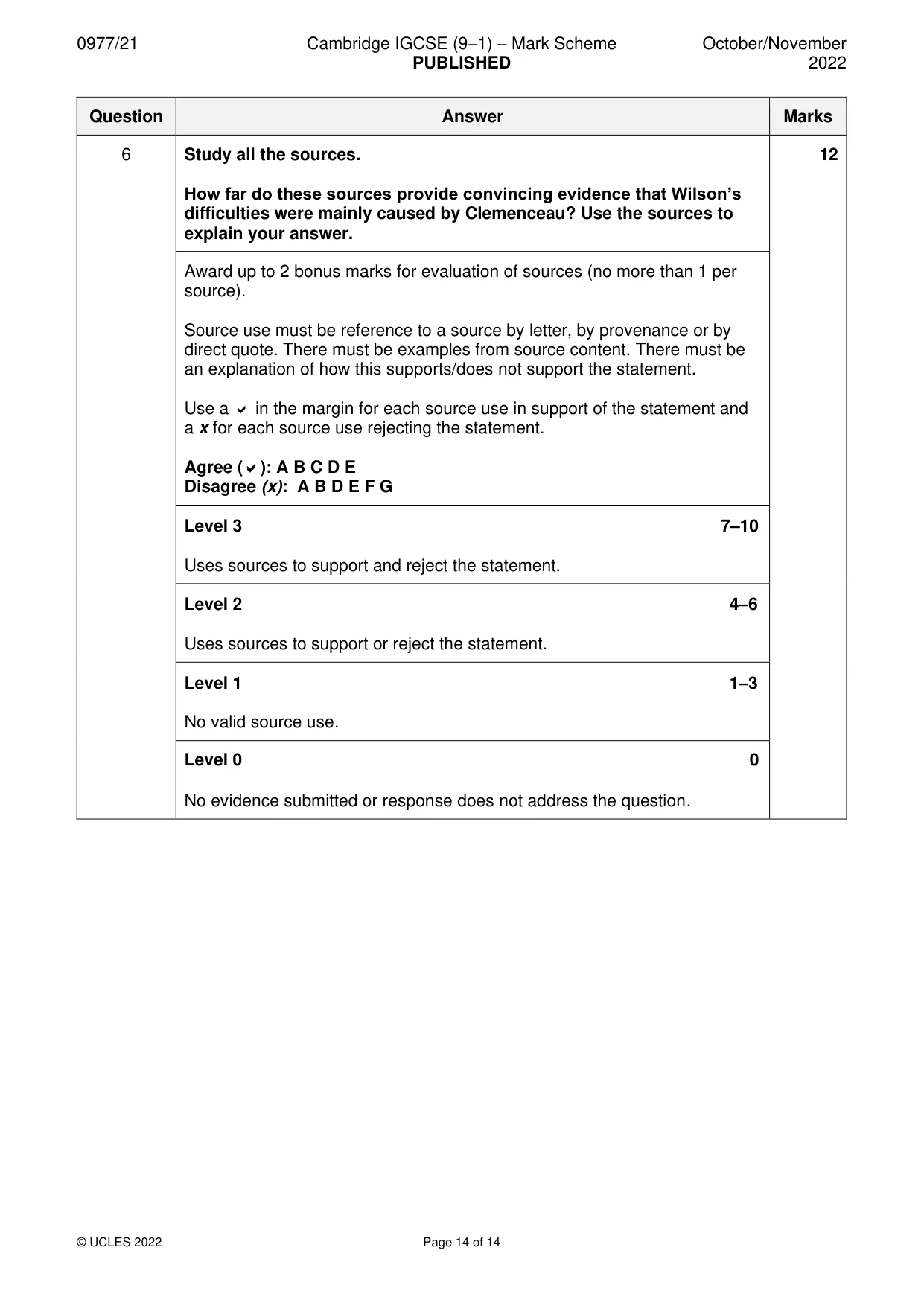 Mark scheme, page 14 of 14