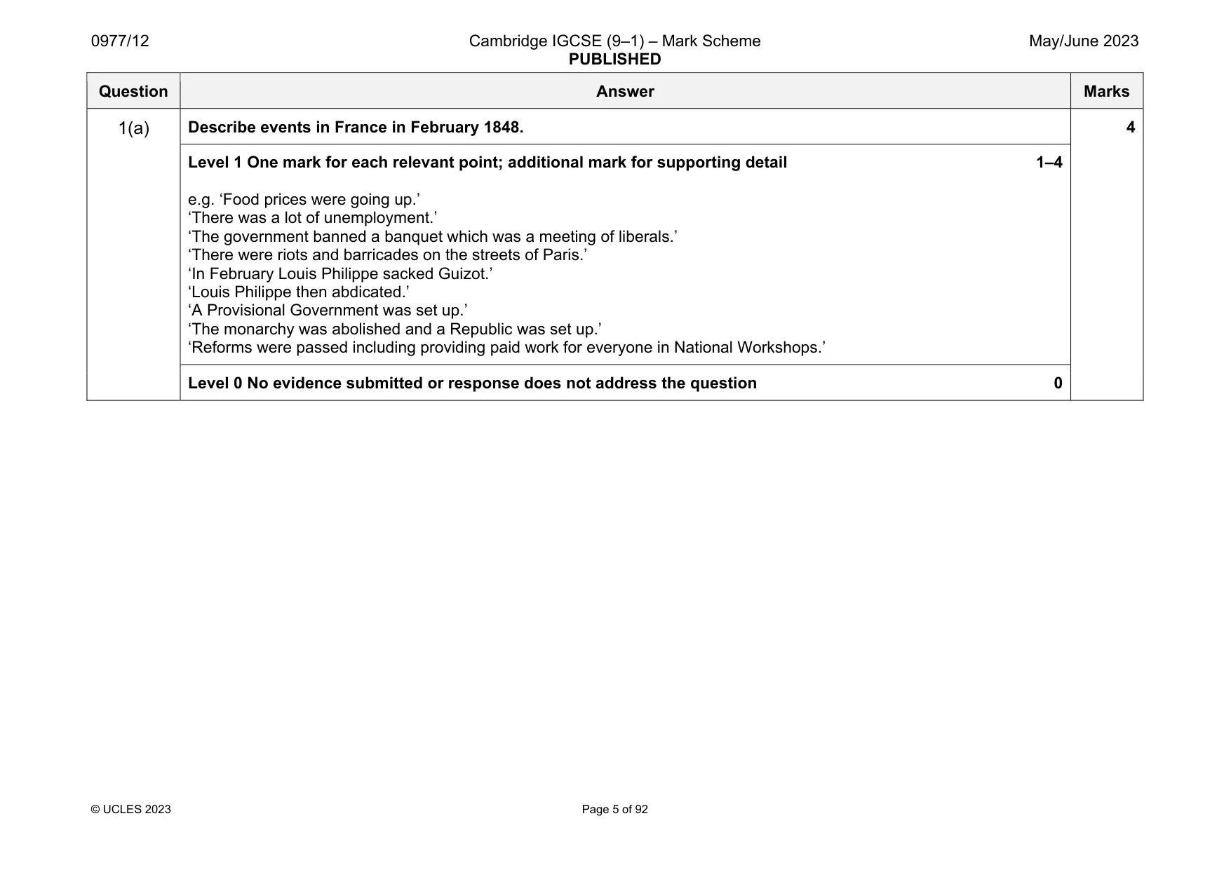 Mark scheme, page 5 of 92