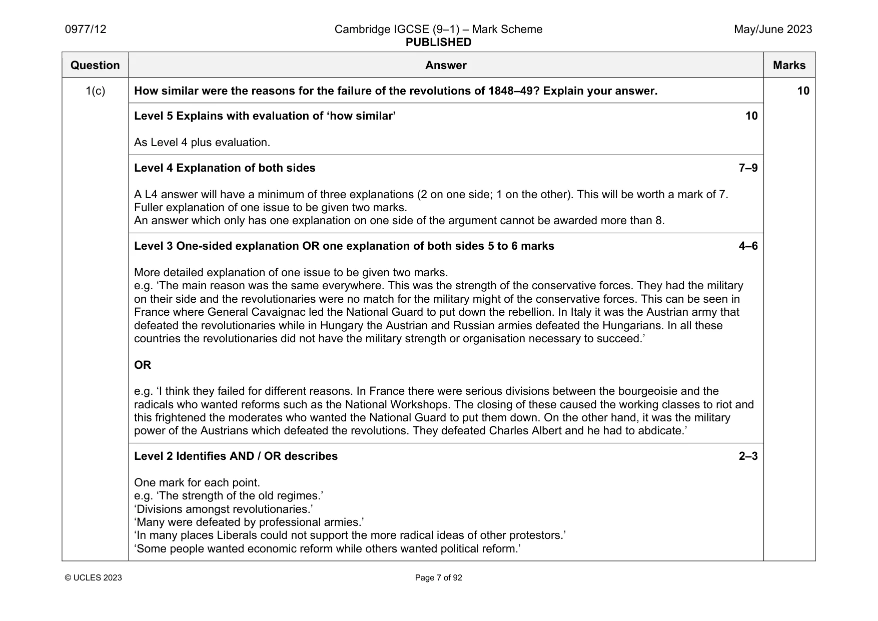 Mark scheme, page 7 of 92