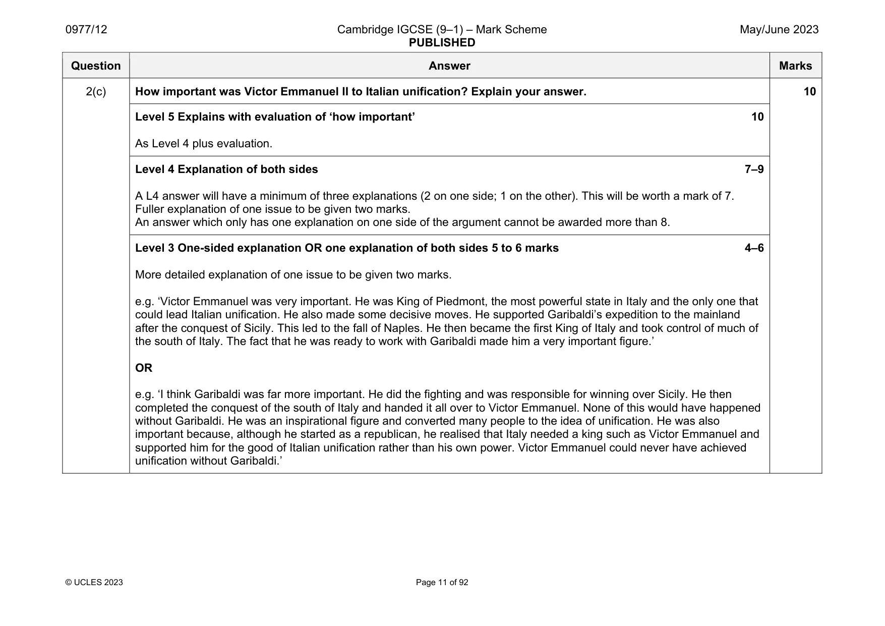 Mark scheme, page 11 of 92
