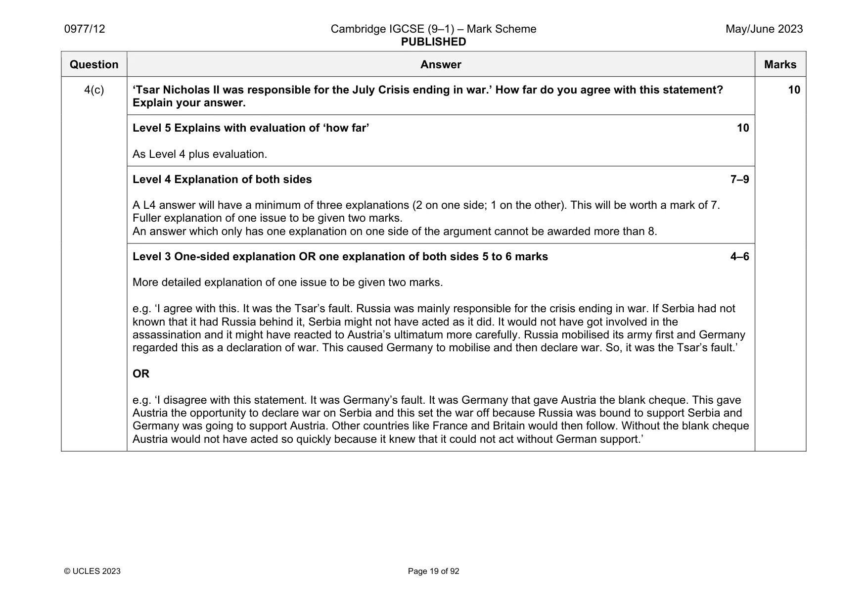 Mark scheme, page 19 of 92