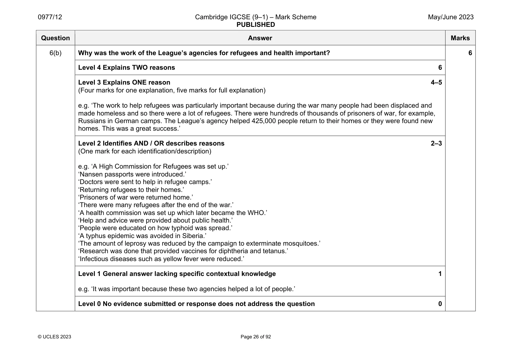 Mark scheme, page 26 of 92