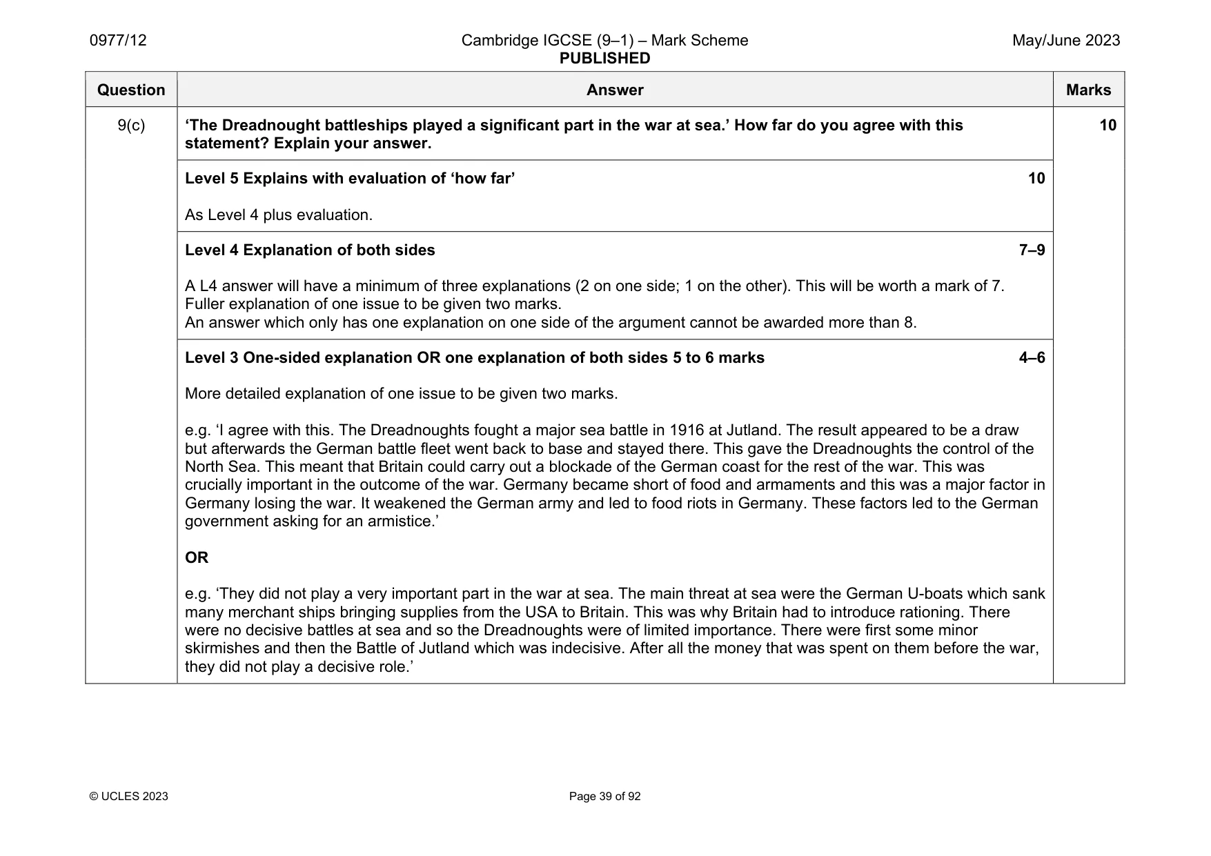 Mark scheme, page 39 of 92