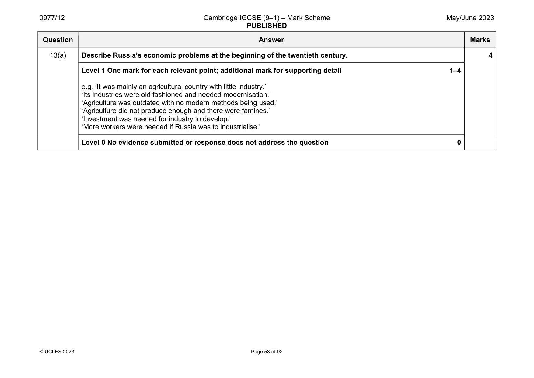 Mark scheme, page 53 of 92