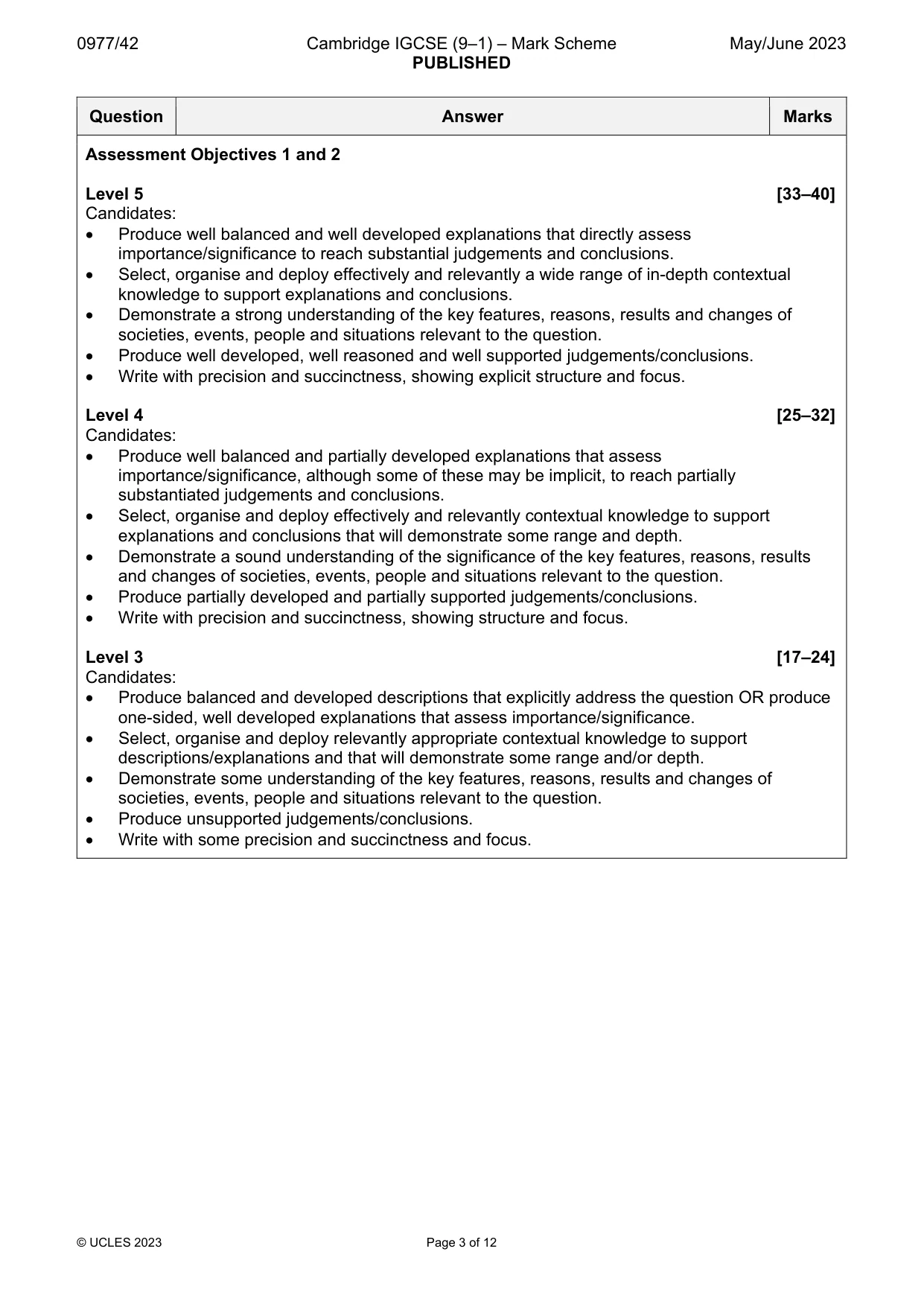 Mark scheme, page 3 of 12