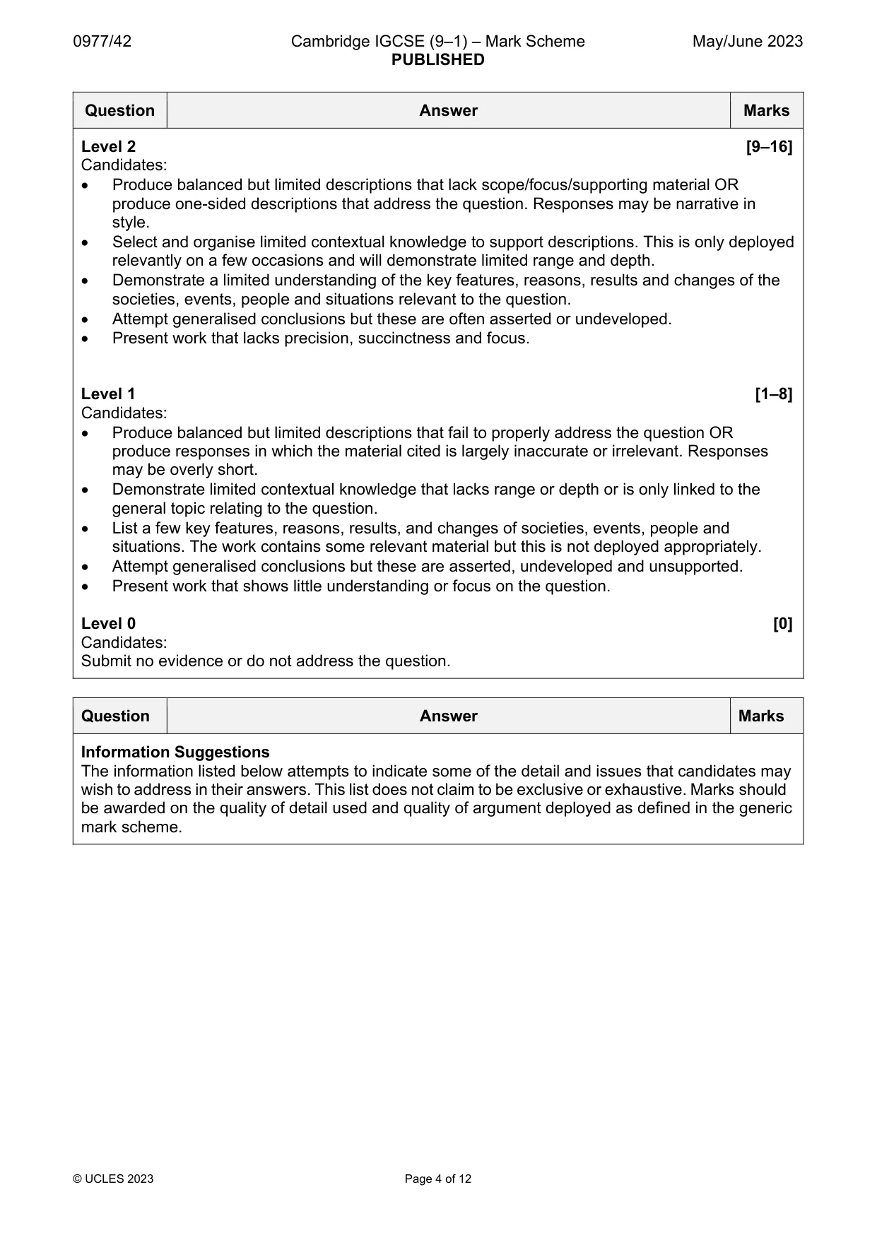 Mark scheme, page 4 of 12