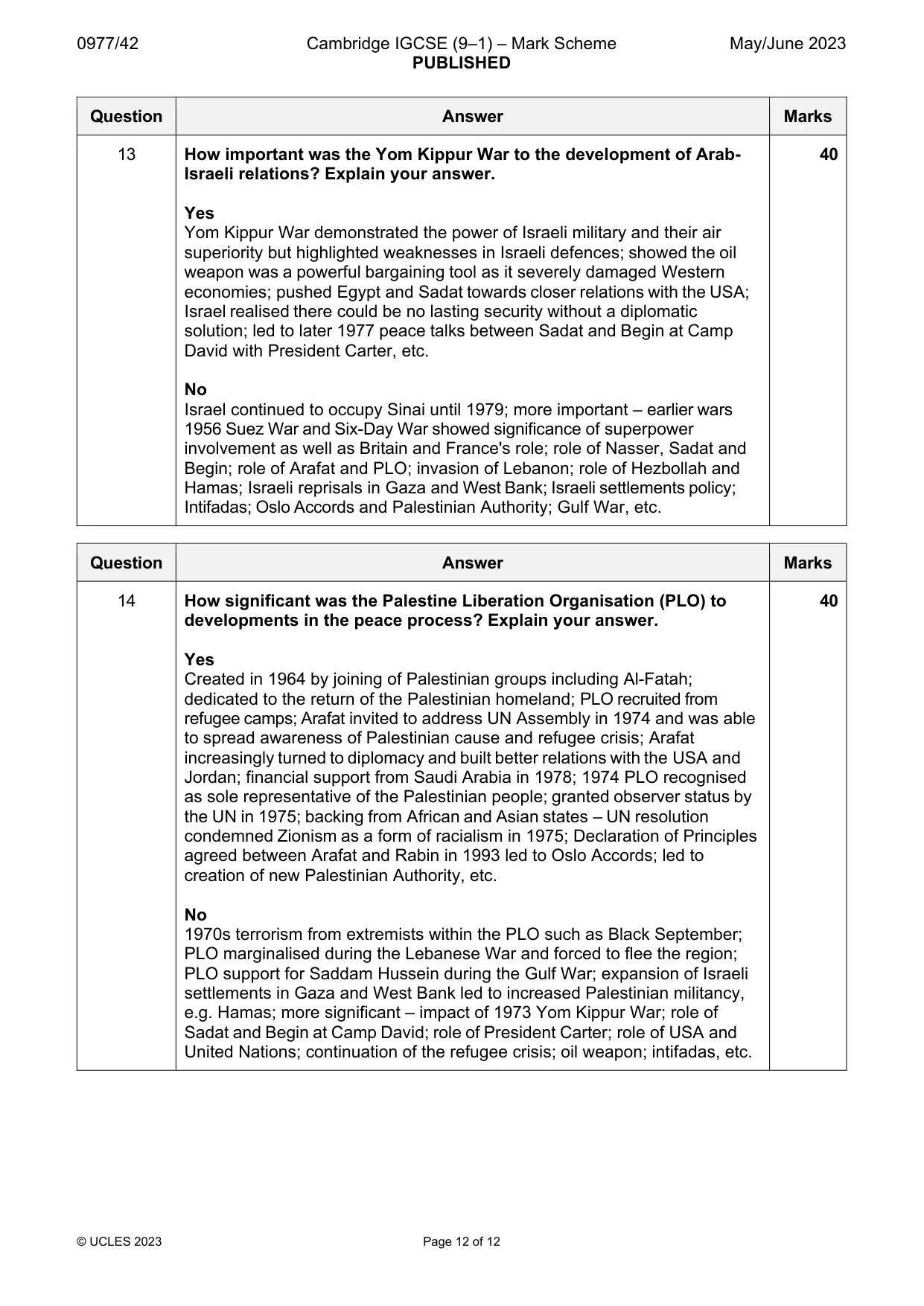 Mark scheme, page 12 of 12