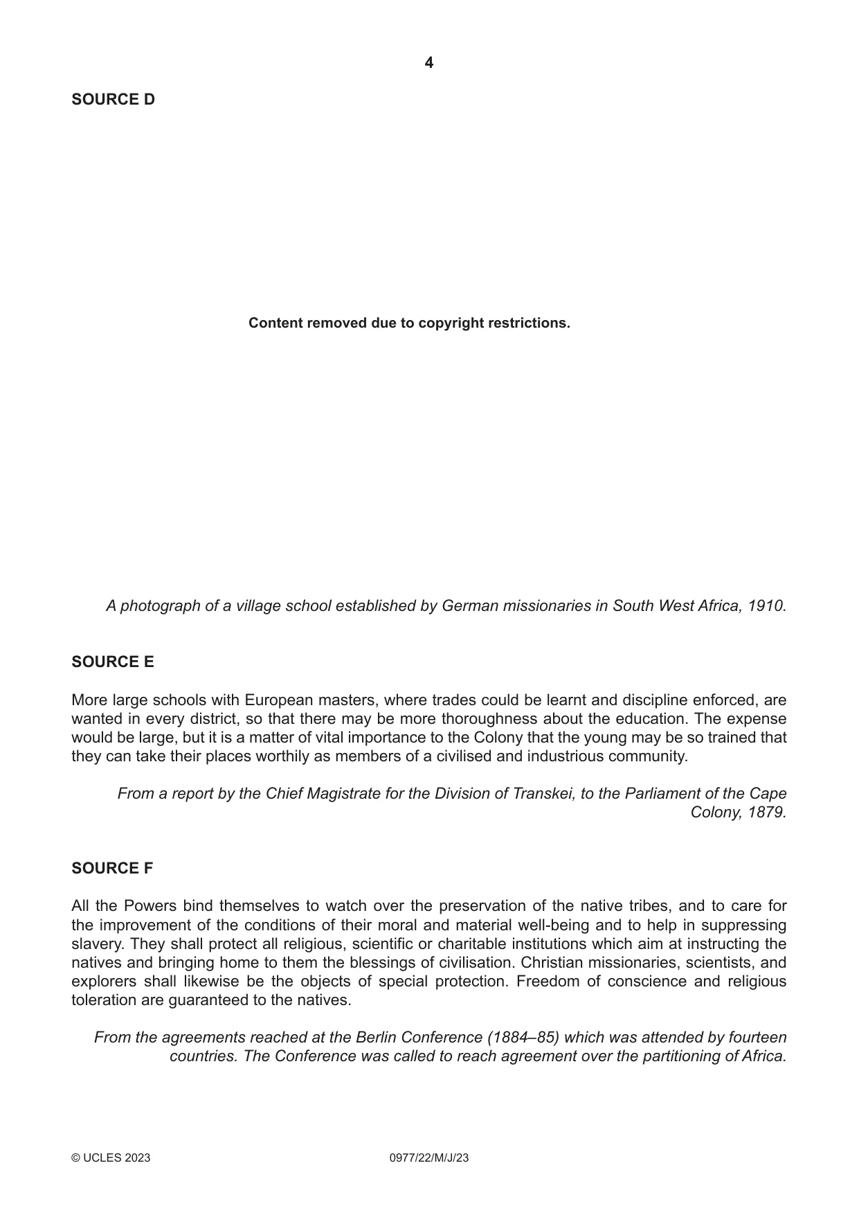 Cambridge IGCSE History (9-1) 0977 2023 May/June Paper 2 · Variant 2 question paper, page 4 of 16