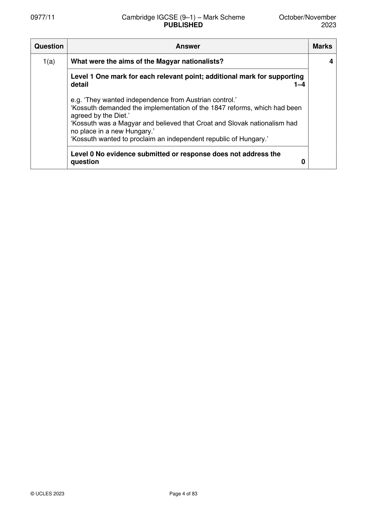 Mark scheme, page 4 of 83