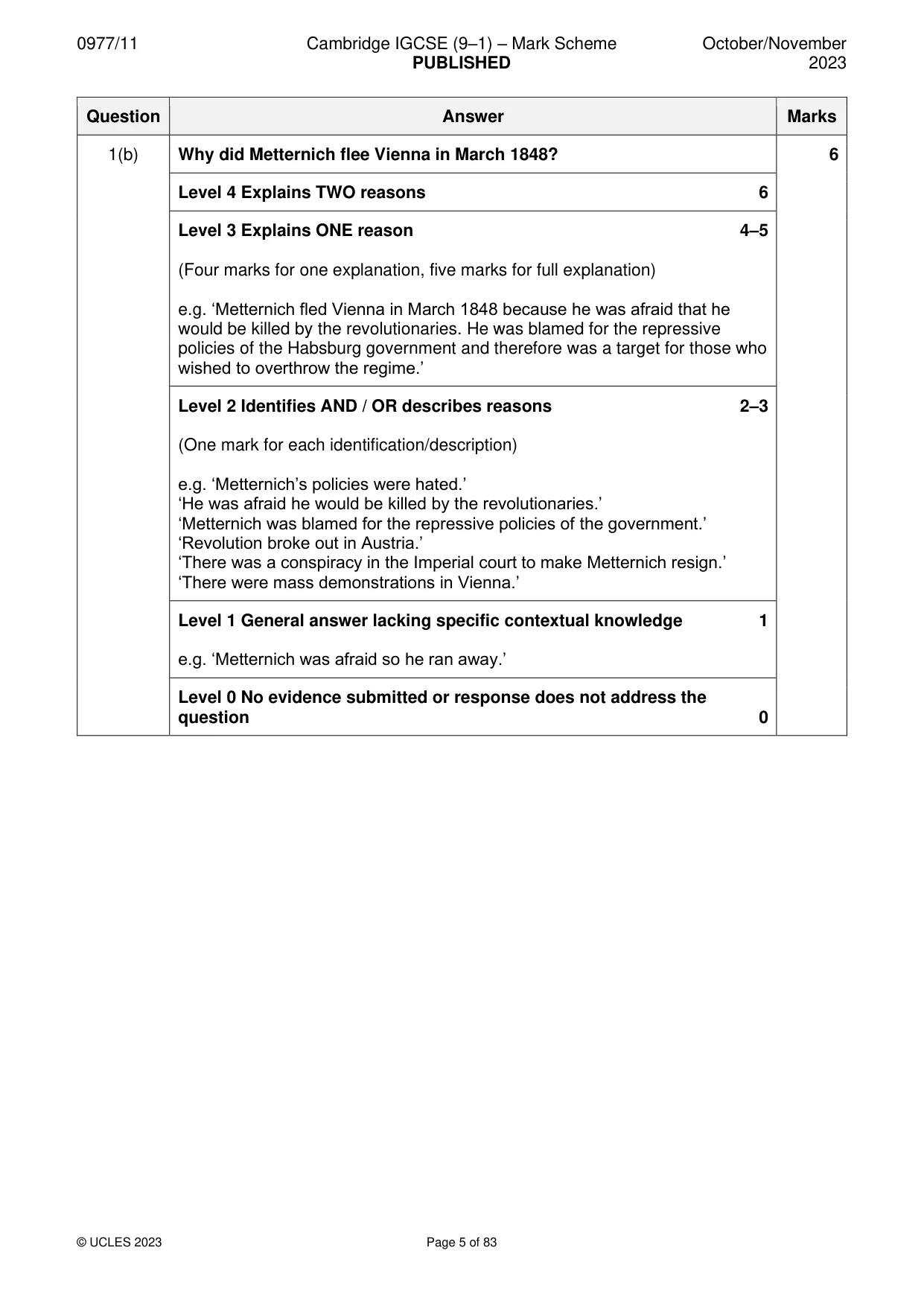 Mark scheme, page 5 of 83
