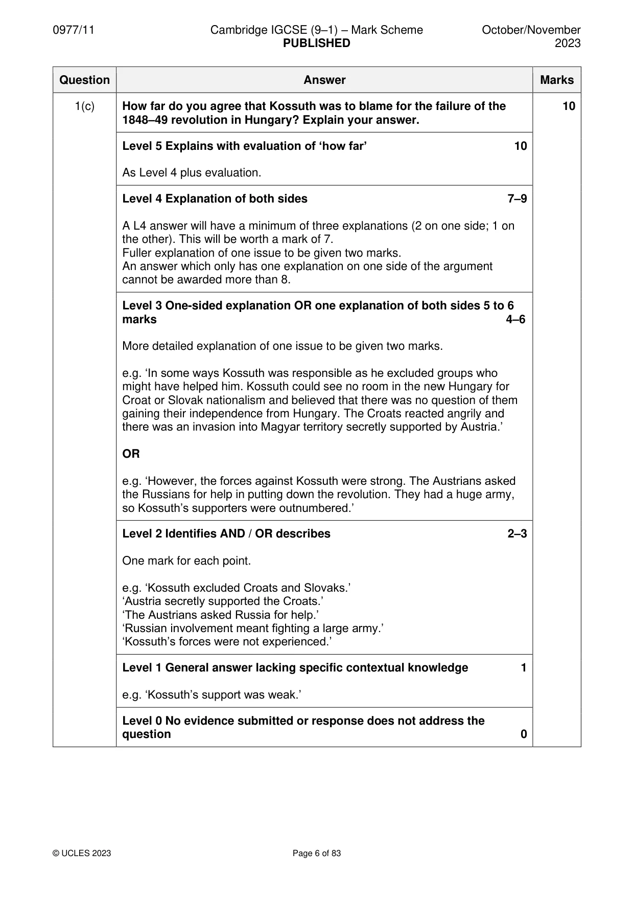 Mark scheme, page 6 of 83