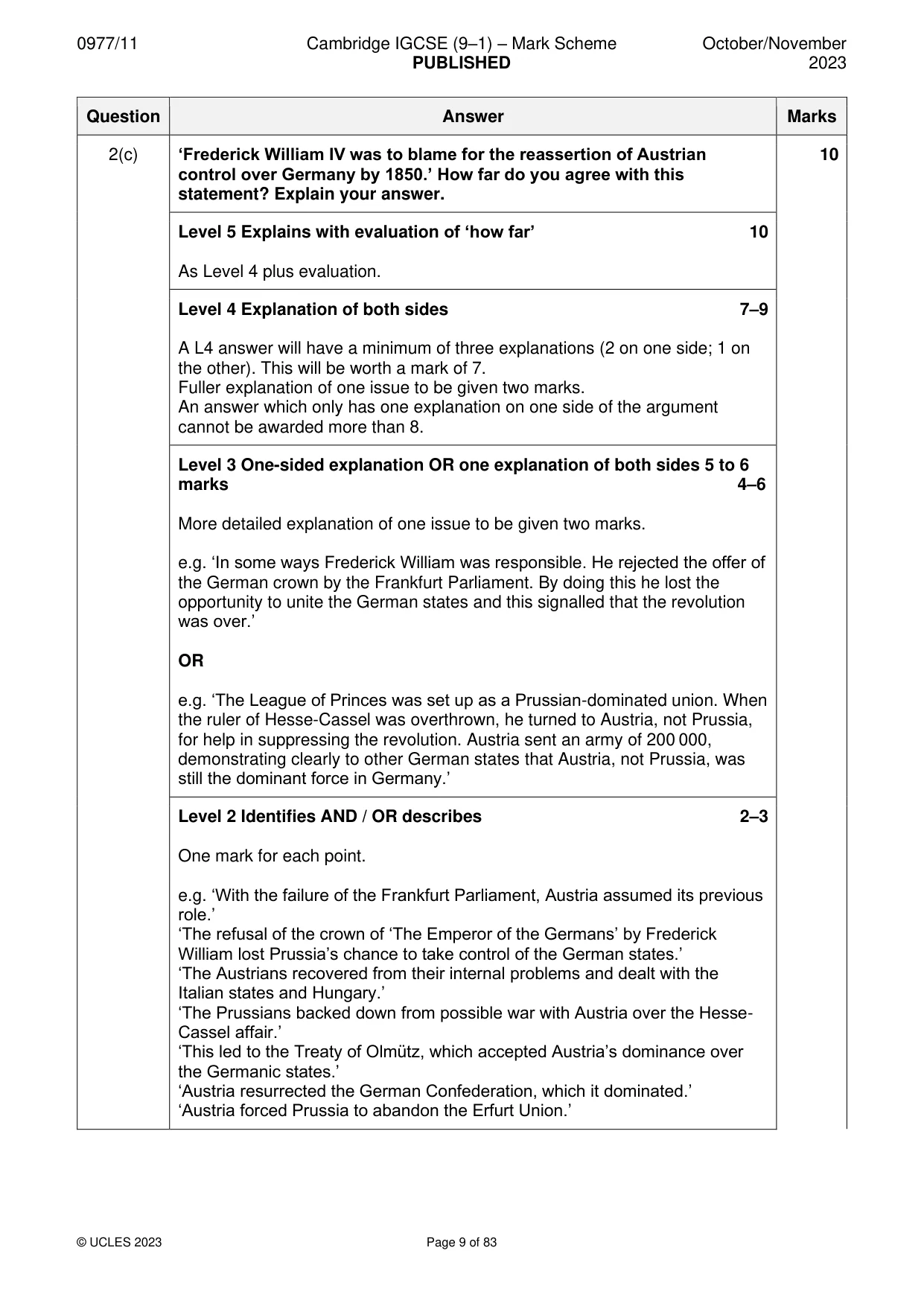 Mark scheme, page 9 of 83